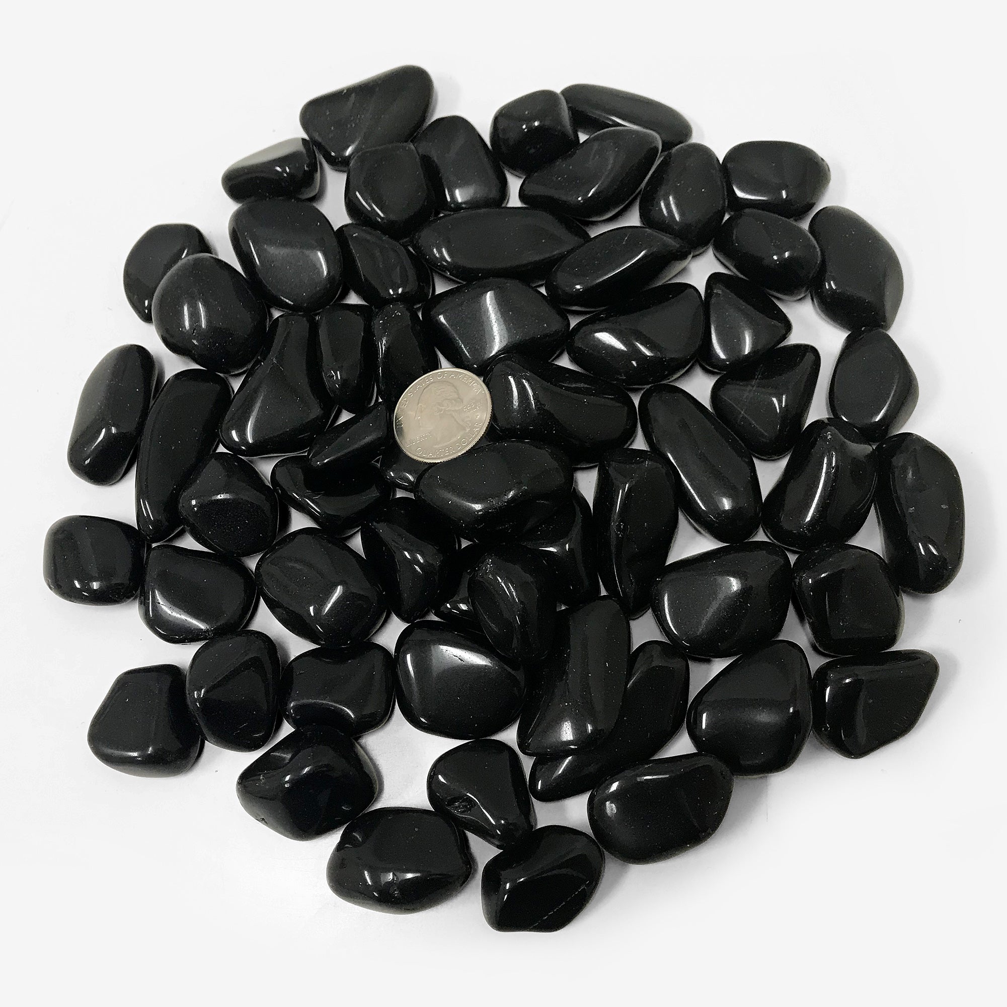 1 lb Natural Polished Black Obsidian Tumbled Stones - Bulk Healing Crystals for Chakra Balancing, Meditation & Home Decor (100+ Pieces)