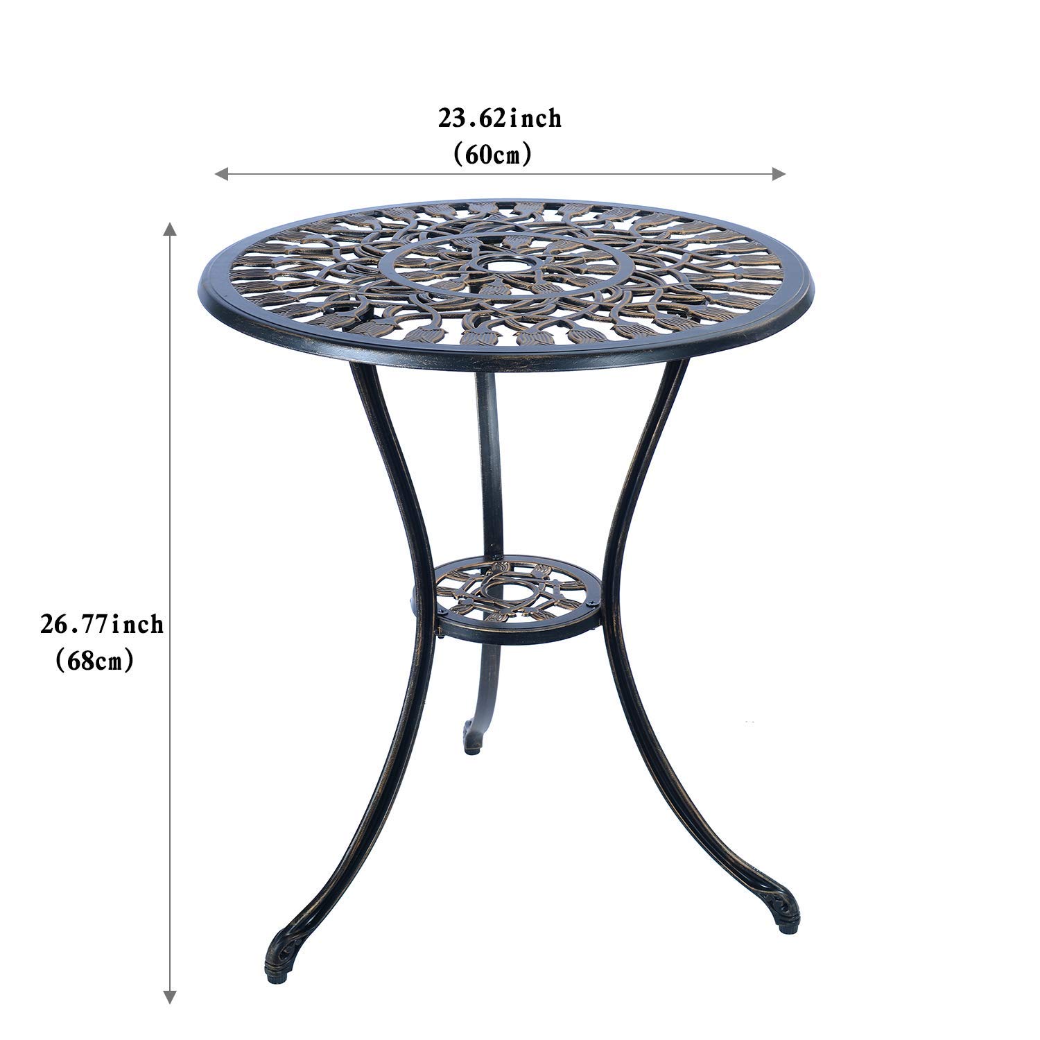 5-Piece Patio Bistro Table Set - Rust-Resistant Cast Aluminum Outdoor Dining Furniture with Tulip Design - Perfect for Garden, Balcony, and Backyard Relaxation
