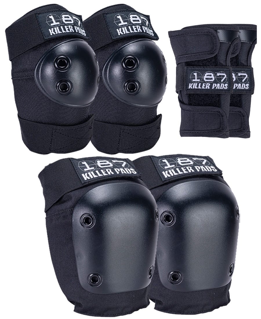187 Junior Combo Pad Set - 6-Piece Protective Gear for Young Skateboarders & Scooter Riders - Perfect for Kids' Skate Park Safety & Outdoor Sports