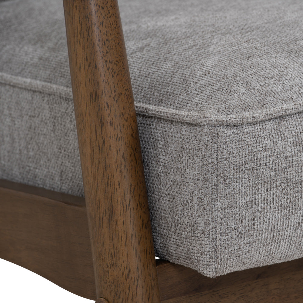 Modern FIGARO 2-Seater Sofa with Walnut Wood Frame & Steel Legs - Perfect for Living Room, Office or Small Space Decor