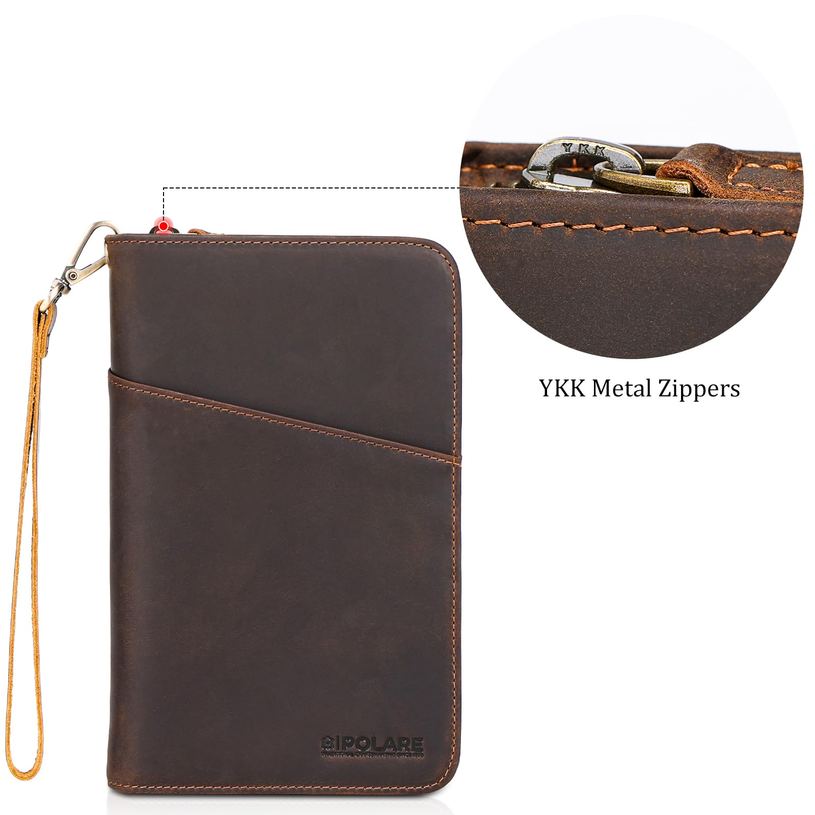 Premium Full Grain Leather RFID Blocking Passport Holder - Travel Document Organizer Wallet with YKK Zipper (Fits 2 Passports) | Perfect for International Travel, Business Trips & Vacation Security