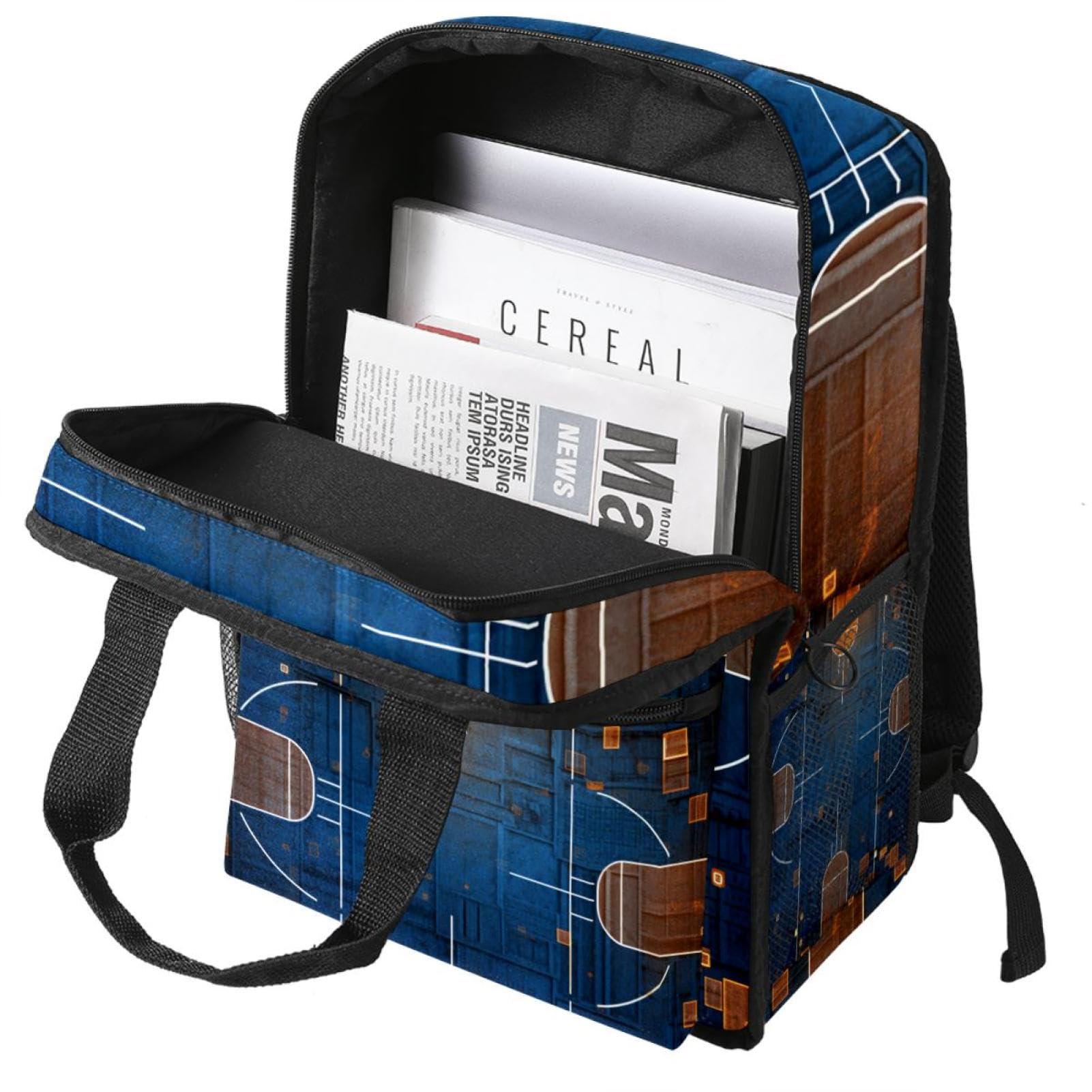 Men's & Women's Travel Backpack - Durable & Stylish Art Basketball Court Design - Perfect for Hiking, Gym & Daily Commute