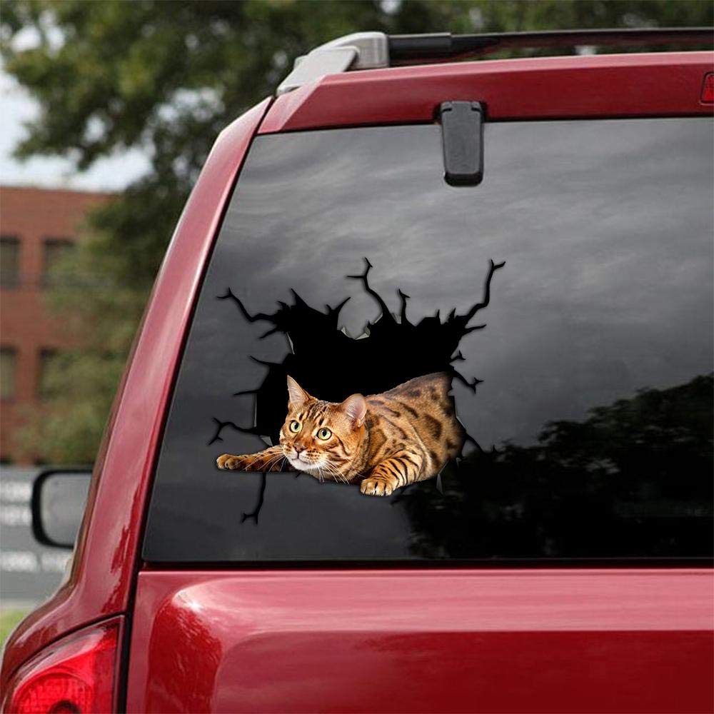 Bengal Cat Car Decals - Pack of 2 Waterproof Vinyl Stickers for Car Windows & Walls (8