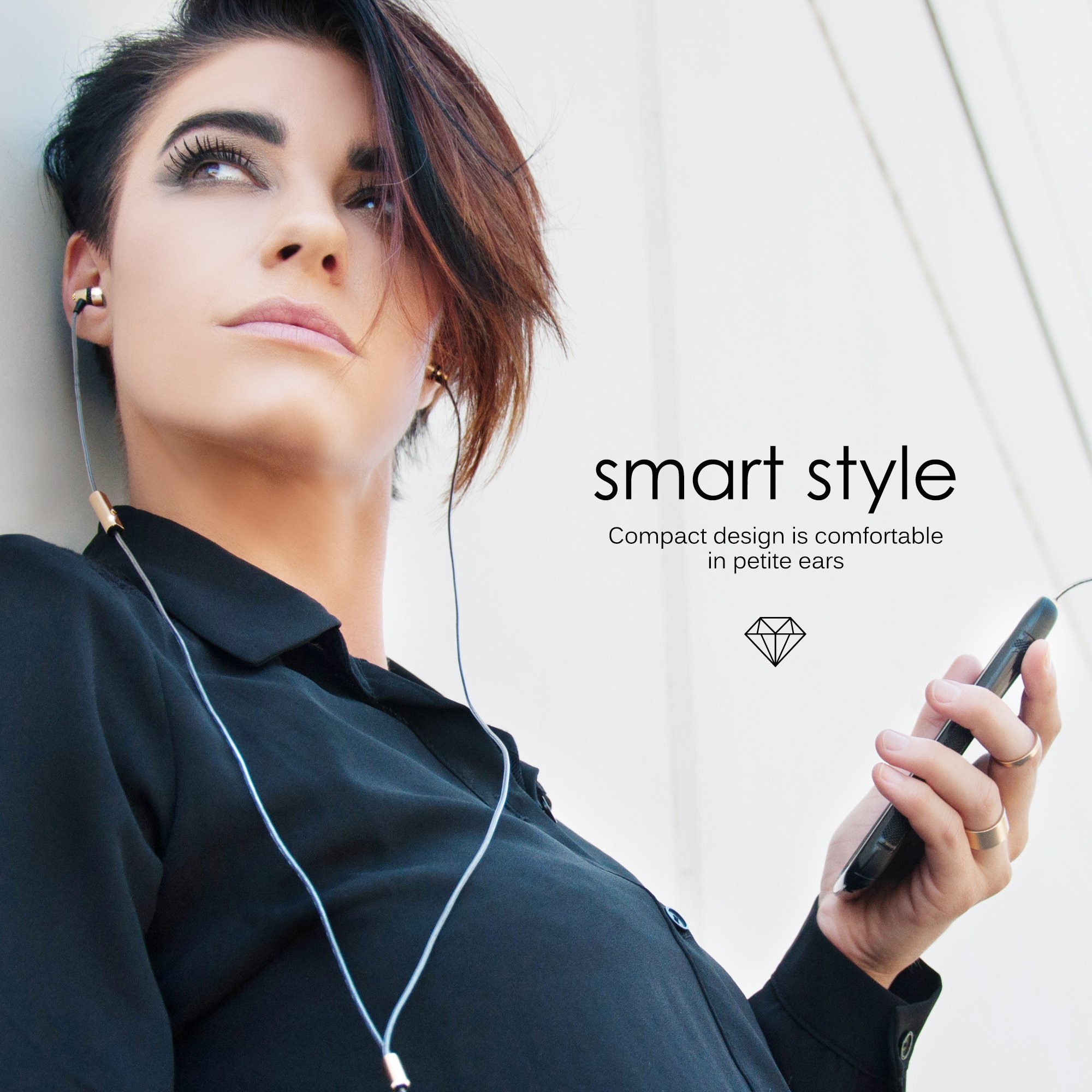 Premium MEE Audio Crystal In-Ear Headphones with Built-in Mic & Swarovski Crystals - Turquoise | Noise-Isolating Earbuds for Workouts, Commuting & Music Lovers