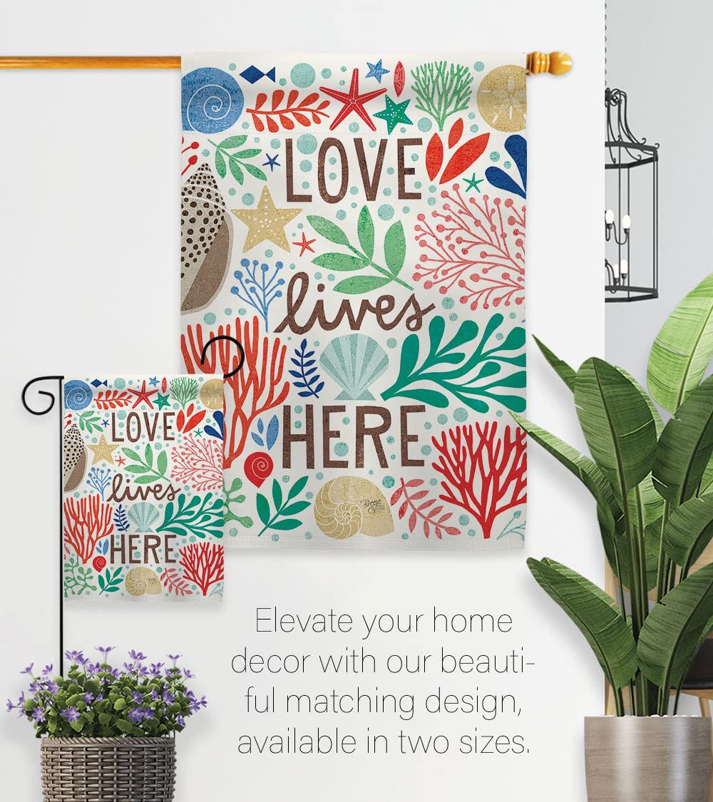 Coastal Nautical Flag Set with Pole - Home & Garden Decor for Outdoor