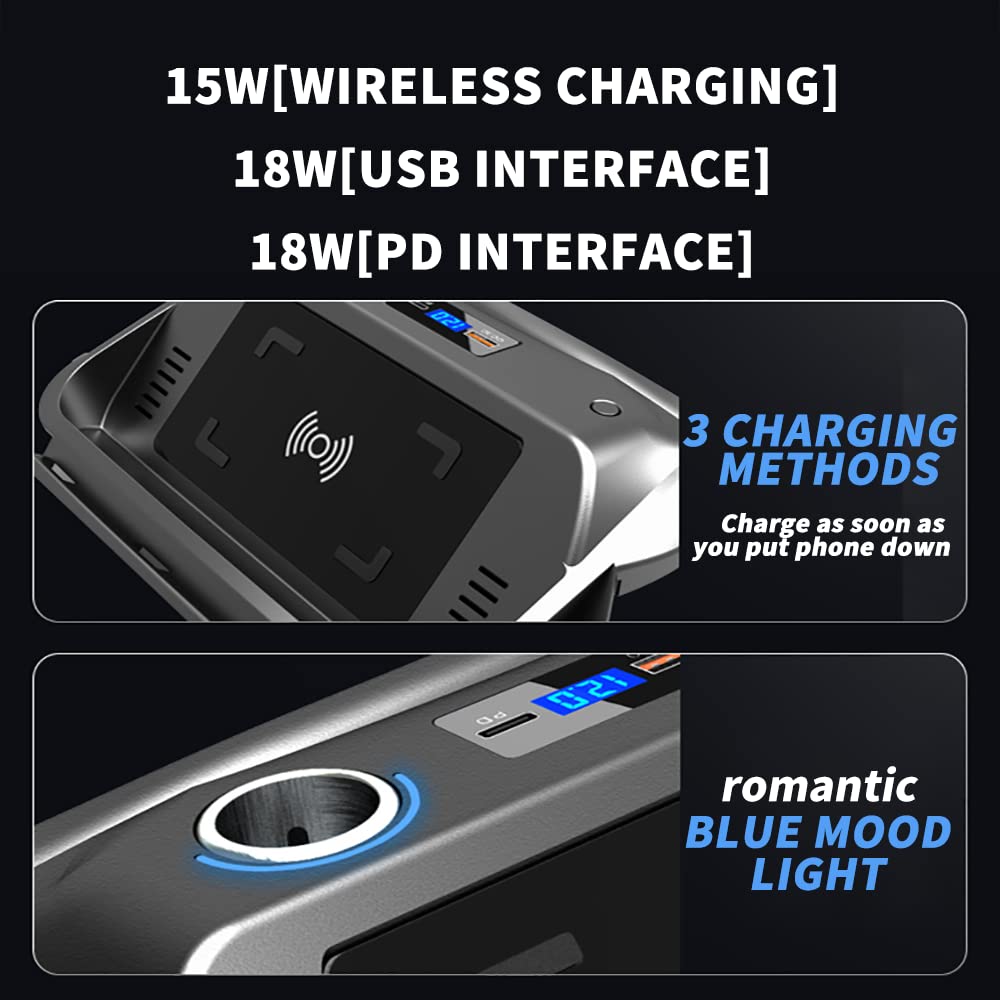 2020-2025 Toyota Corolla Wireless Car Charger Mount - 10W QC 3.0 Fast Charging for iPhone & Samsung, 36W USB Port - Perfect for Commuting & Road Trips