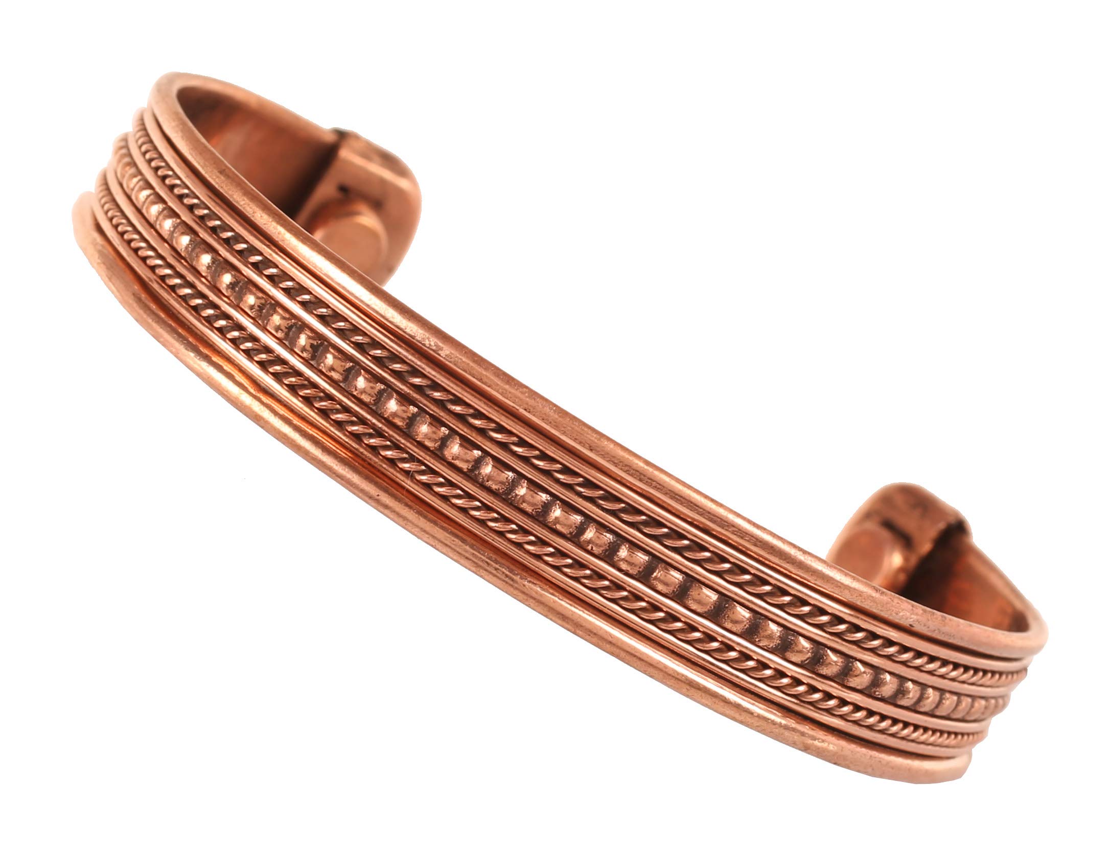 Hand-Forged Solid Copper Magnetic Bracelet - Tibetan Minimalist Elegance in Natural Copper Tone - Perfect for Meditation, Yoga & Wellness Jewelry