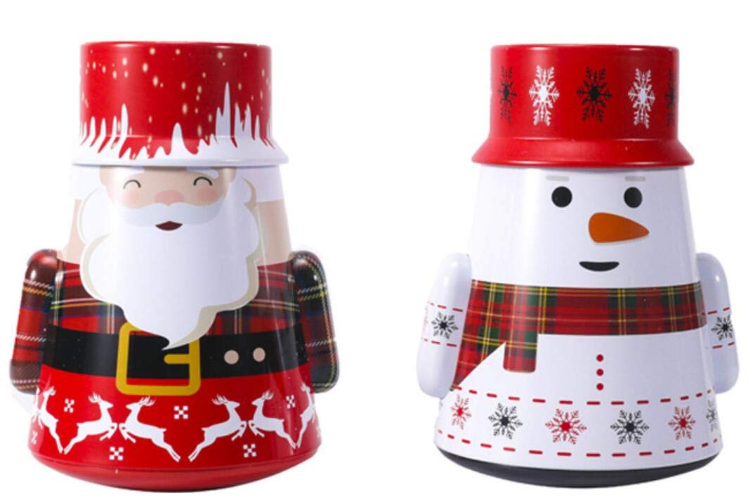 Snowman-Shaped Christmas Cookie Jars with Lids - Empty Food Storage Tins for Cookies, Candy & Chocolate Coins | Holiday Gift Giving & Festive Treat Storage