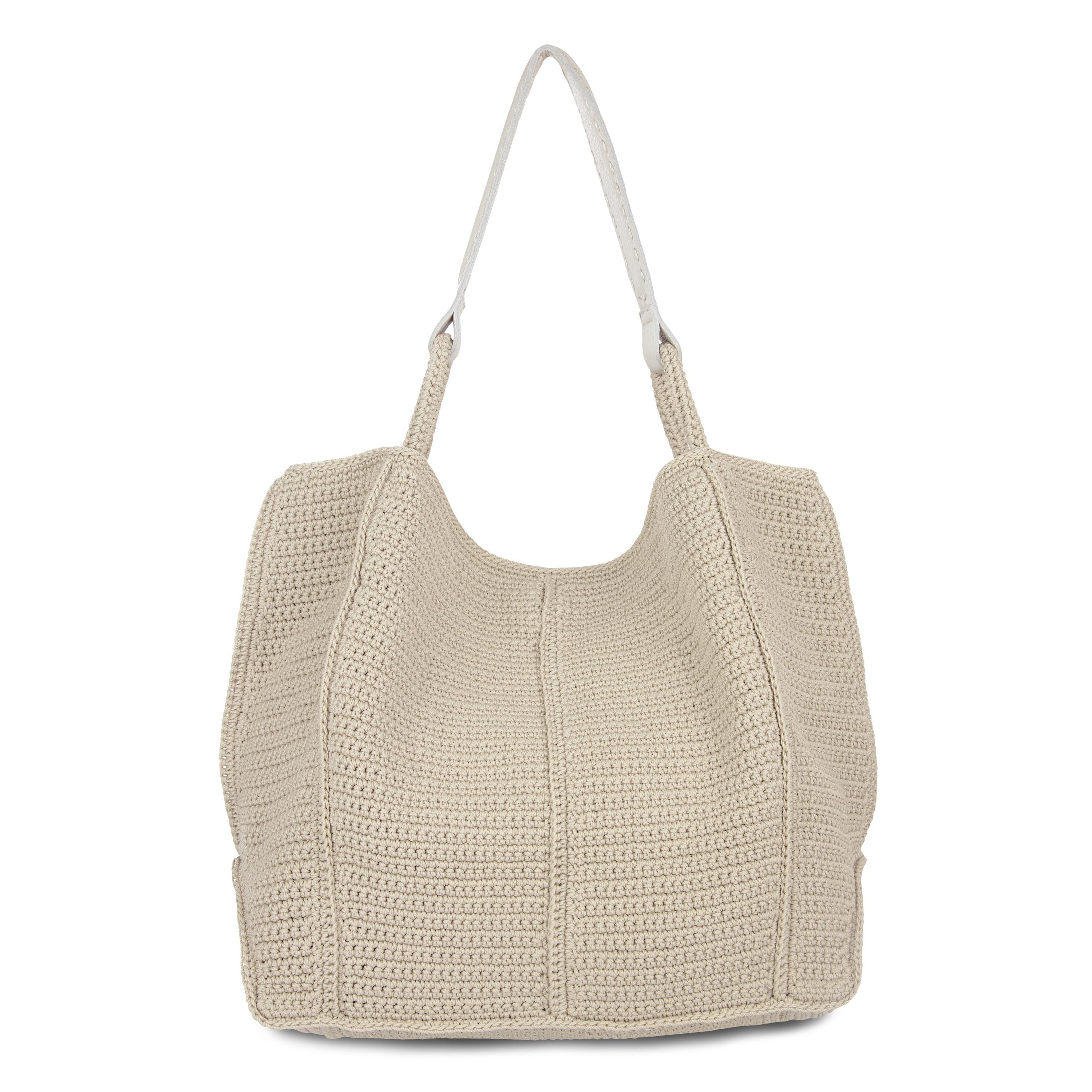 Handmade Los Feliz Large Crochet Tote Bag in Ecru - Perfect for Beach, Shopping & Everyday Use
