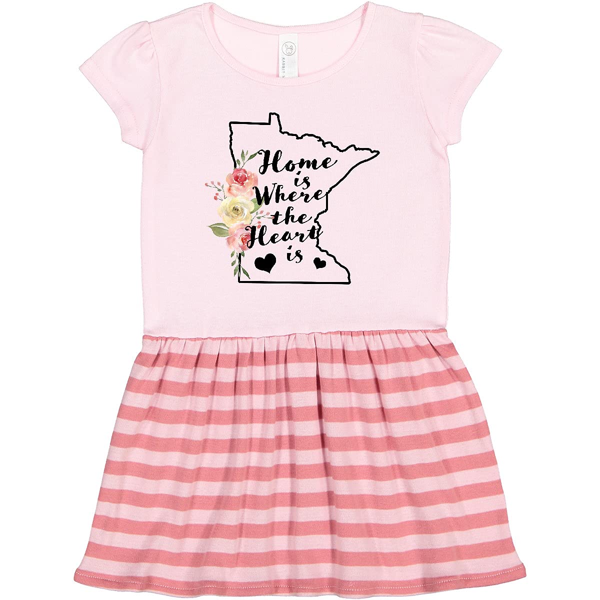 Inktastic Minnesota Home is Where The Heart is Watercolor Toddler Dress - Cute Outfit for Girls, Casual Wear & Family Photos