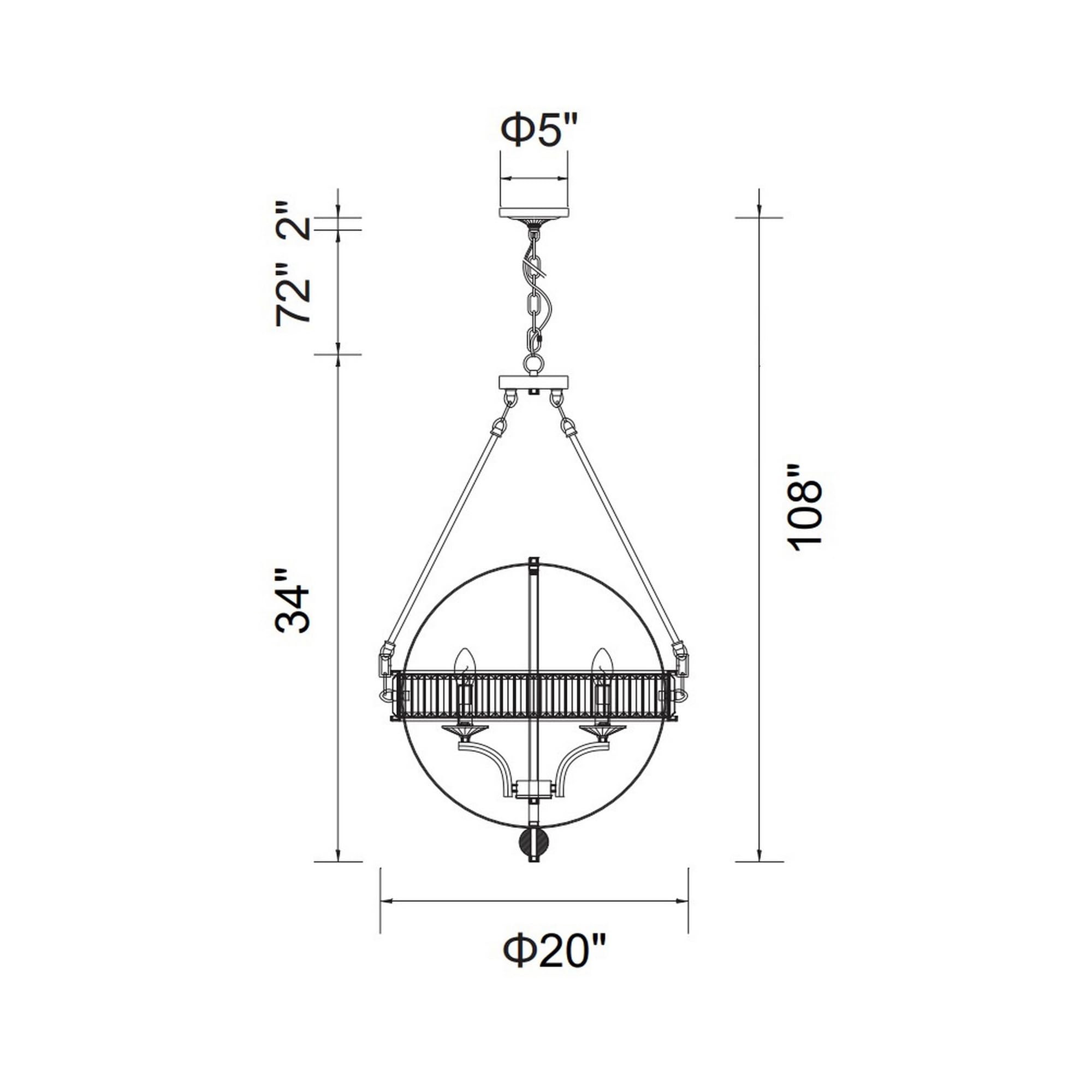 Black 4-Light Traditional Metal Chandelier by CWI Lighting - Elegant Ceiling Fixture for Dining Room, Living Room, or Bedroom Lighting