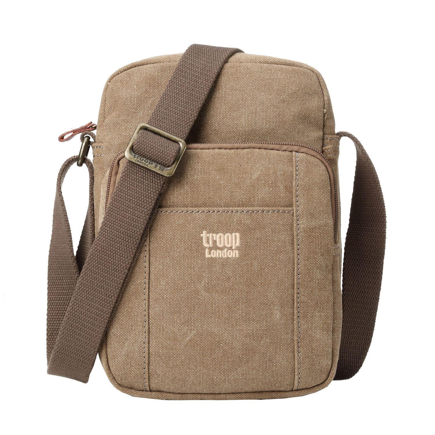 TRP0370 Troop London Classic Canvas Crossbody Bag for Men & Women - Stylish & Durable Everyday Shoulder Bag for Work, Travel & Casual Outings