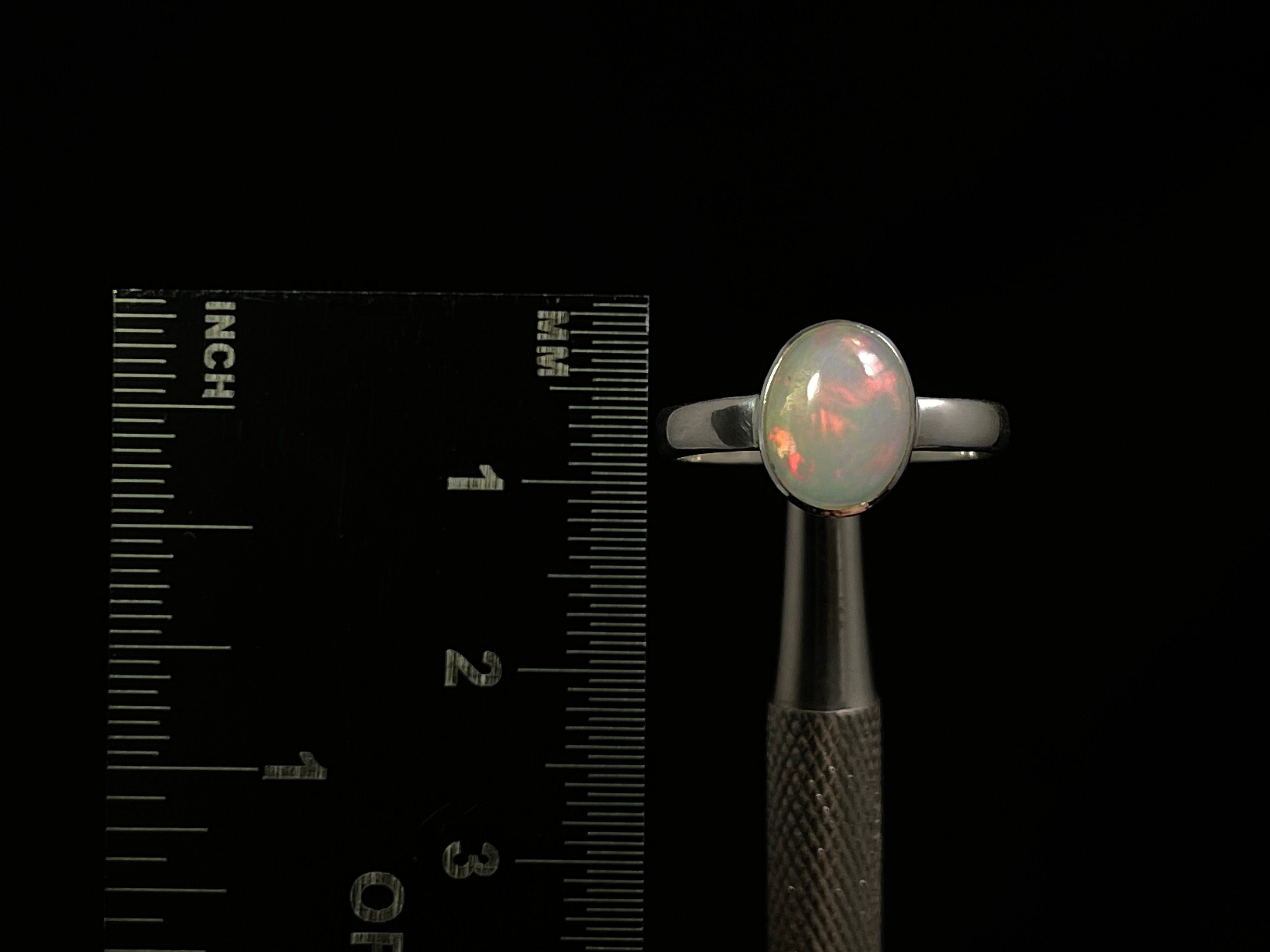 Elegant Sterling Silver Opal Ring Size 7.5 - Dainty Welo Opal Jewelry for Women | Perfect for Weddings, Anniversaries & Special Occasions