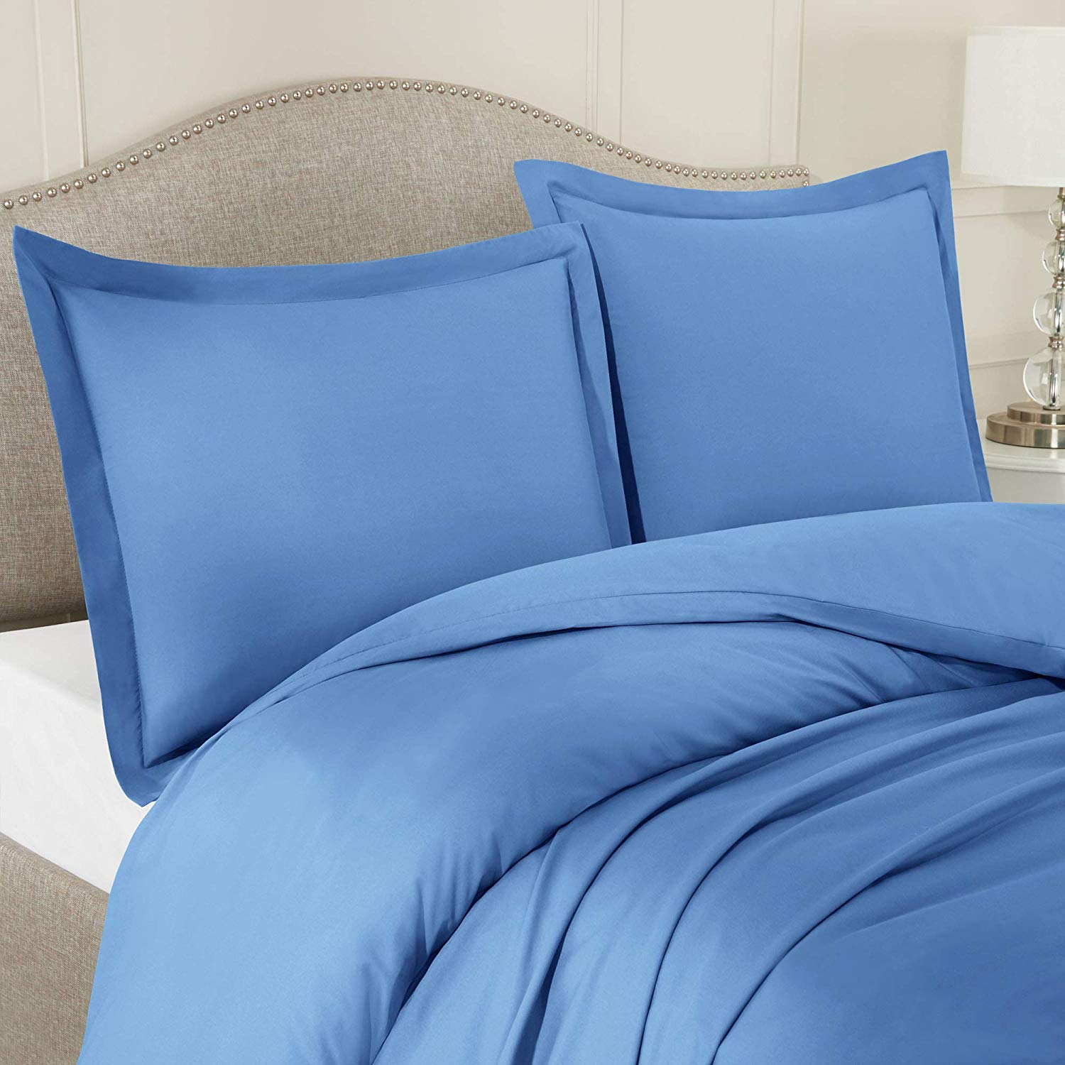 Premium 300 GSM Organic Cotton Duvet Cover & Comforter Set - 500 Thread Count, Navy Blue Twin, 2-Piece Bedding Set for Ultimate Comfort | Perfect for Guest Rooms, Dorms & Cozy Bedrooms