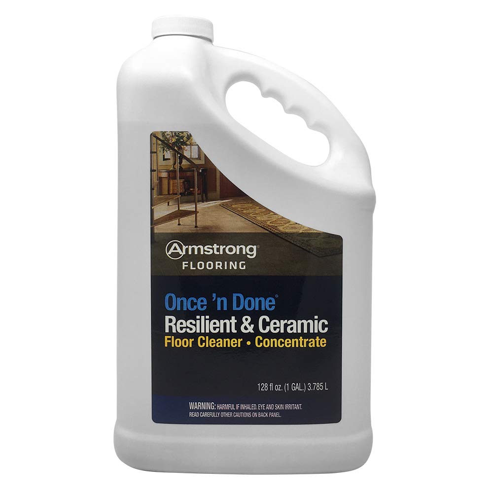 Armstrong Once and Done Resilient & Ceramic Floor Cleaner Concentrate - 1 Gallon for Vinyl, Tile & Hardwood Floors - Professional Strength for Homes, Offices & Commercial Spaces