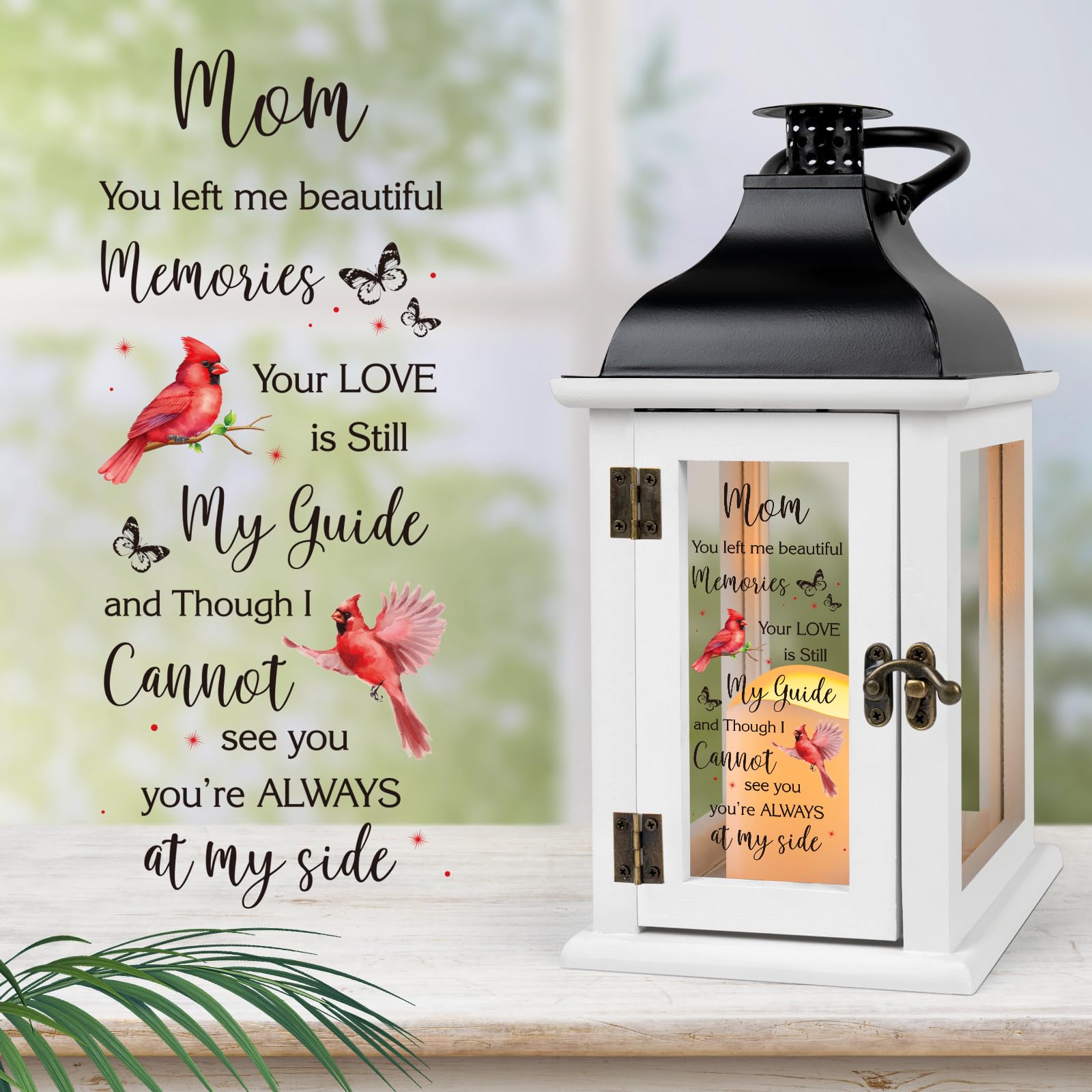 Memorial Lantern - LED Candle Sympathy Gift for Loss of Loved One, Mother, or Family Member | Thoughtful Bereavement, Funeral & Remembrance Gift with Remote Control | Perfect for Memorial Services, Graveside Tributes & Home Memorials