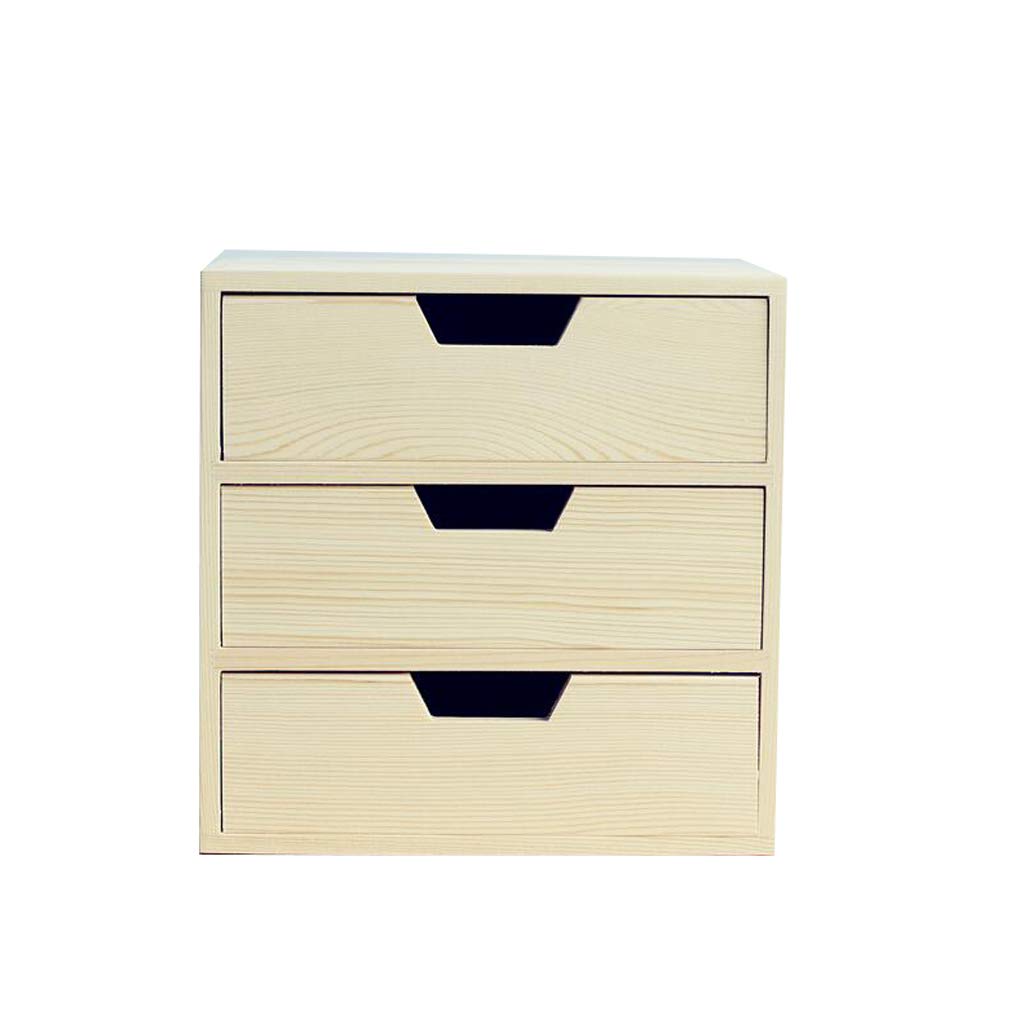 HUYP Storage Cabinet - Office Desk Organizer for Data Cables, Coins & Small Items - Compact Drawer Box for Desktop & Workspace (Unpainted) - Perfect for Home, Office & School Organization