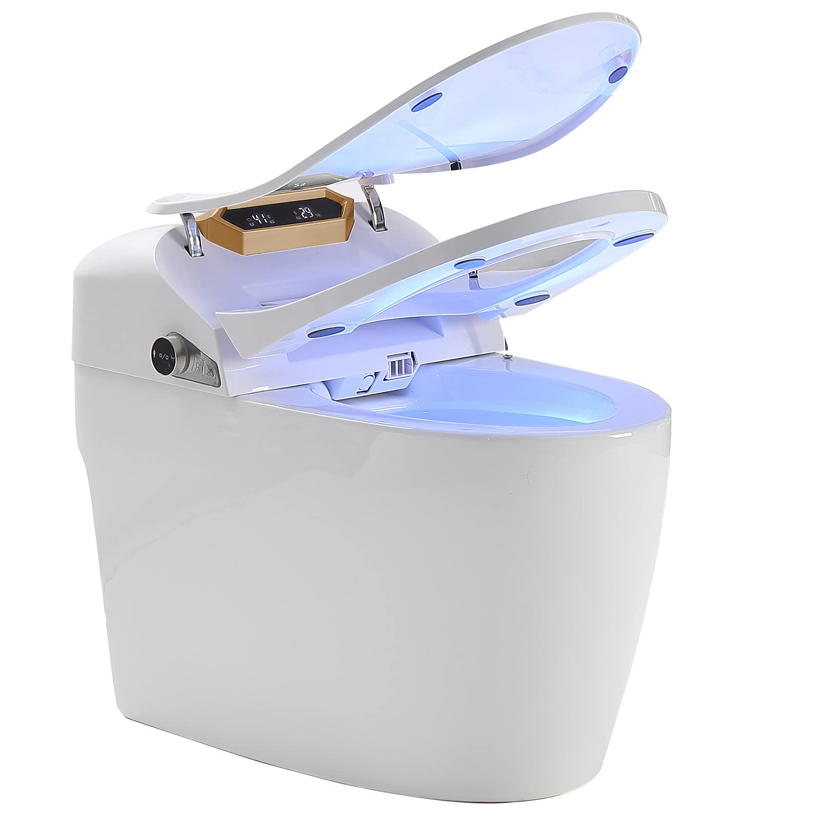 ZCCSHOWN Smart Bidet Toilet Seat - Elongated Automatic Heated Bidet with Wireless Remote, No Water Pressure Restriction, White - Perfect for Modern Bathrooms & Elderly-Friendly Homes