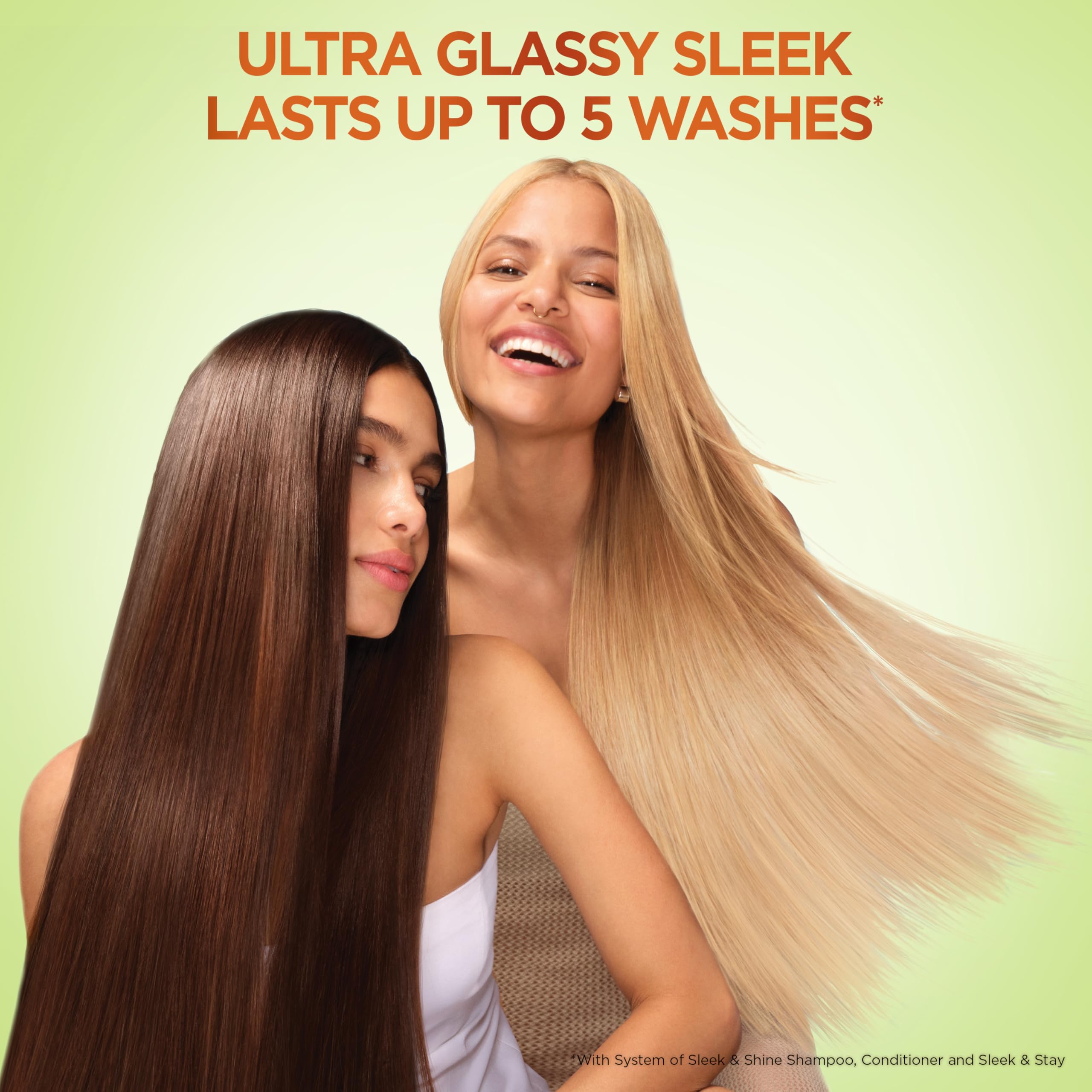 Garnier Fructis Sleek & Shine Shampoo & Conditioner Set for Frizzy Dry Hair - 22oz Shampoo + 21oz Conditioner with Plant Keratin & Argan Oil - Hydrating Hair Care Duo for Smooth Shiny Locks - Perfect for Daily Use at Home or Travel