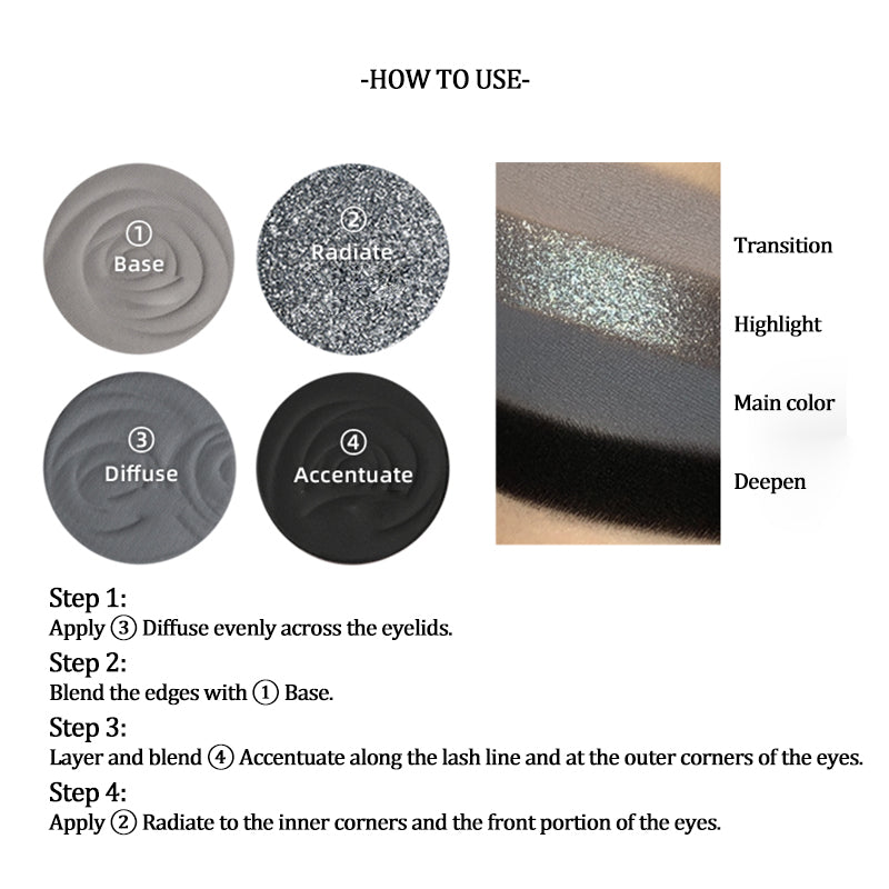 KALEIDOS Smoky Nostalgia Eyeshadow Palette - 12 Highly Pigmented Matte & Shimmer Shades for Stunning Eye Looks | Perfect for Everyday Wear, Night Out & Special Occasions