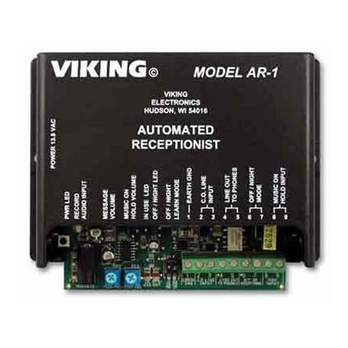 VIKING ELECTRONICS VK-AR-1 Single Line Automated Receptionist with 12 Minutes Flash Message Memory - Perfect for Small Business Offices & Home Phone Systems