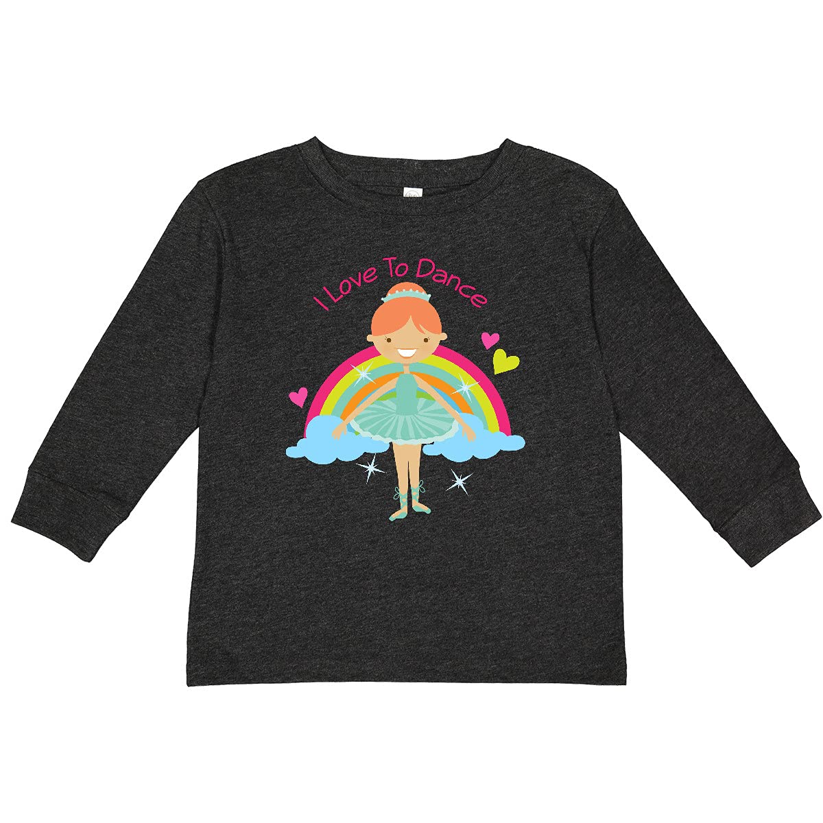 Inktastic I Love to Dance Ballet Toddler Long Sleeve T-Shirt - Cute Ballet Dance Shirt for Girls, Toddler Dance Class Outfit, Ballet Lover Gift for Kids, Perfect for Dance Recitals & Ballet Performances