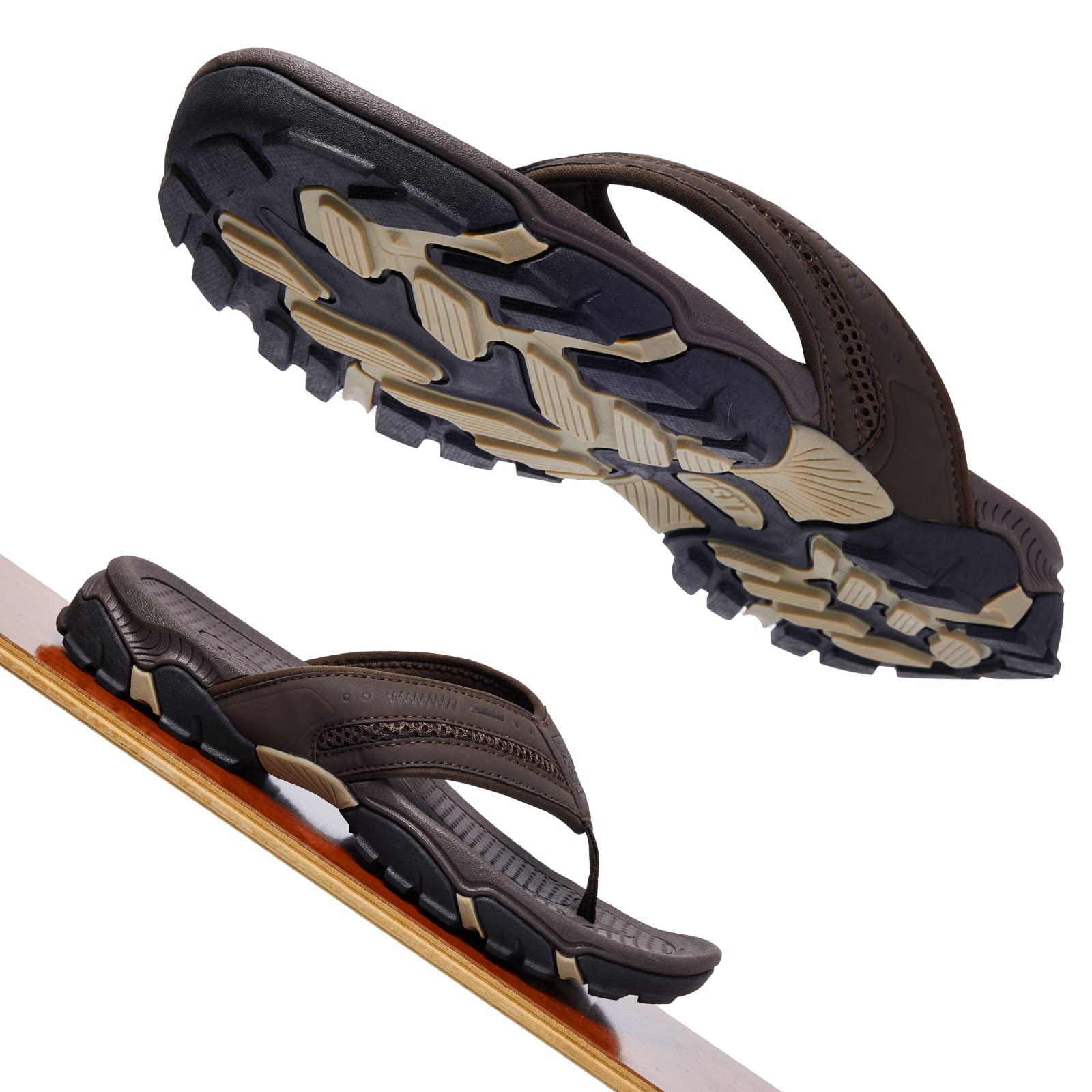 **Men's Flip Flops - Comfortable Beach Thong Sandals with Arch Support, Water Resistant & Quick-Dry Shower Shoes for Pool, Travel & Relaxation**