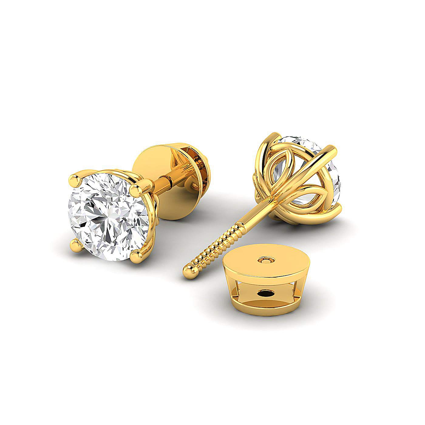 Moissanite Diamond Screw Back Earrings for Women - Round Cut, FG Color, VVS Clarity - Valentine's Day Gifts, Anniversary Jewelry & Special Occasion Present
