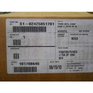 TYCO ELECTRONICS 3186Y30J7515CQ/S1-02425851701 3-Pole 75A 110/120V 50/60Hz Contactor - Heavy Duty Electrical Switch for HVAC, Industrial Machinery & Motor Control Applications