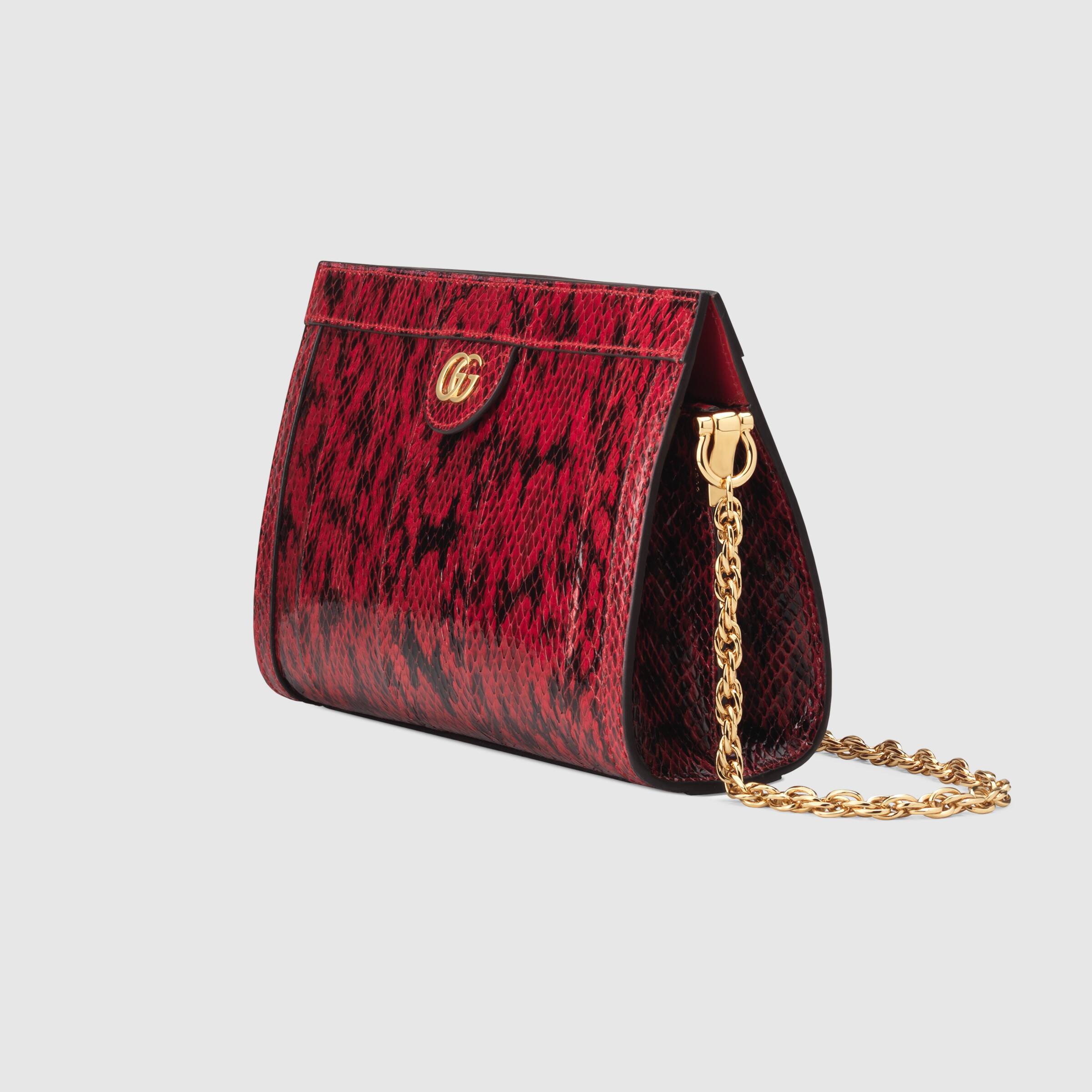 Gucci Ophidia Small Snakeskin Shoulder Bag in Hibiscus Red | Luxury Designer Crossbody Purse for Women | Perfect for Date Night, Parties & Everyday Use