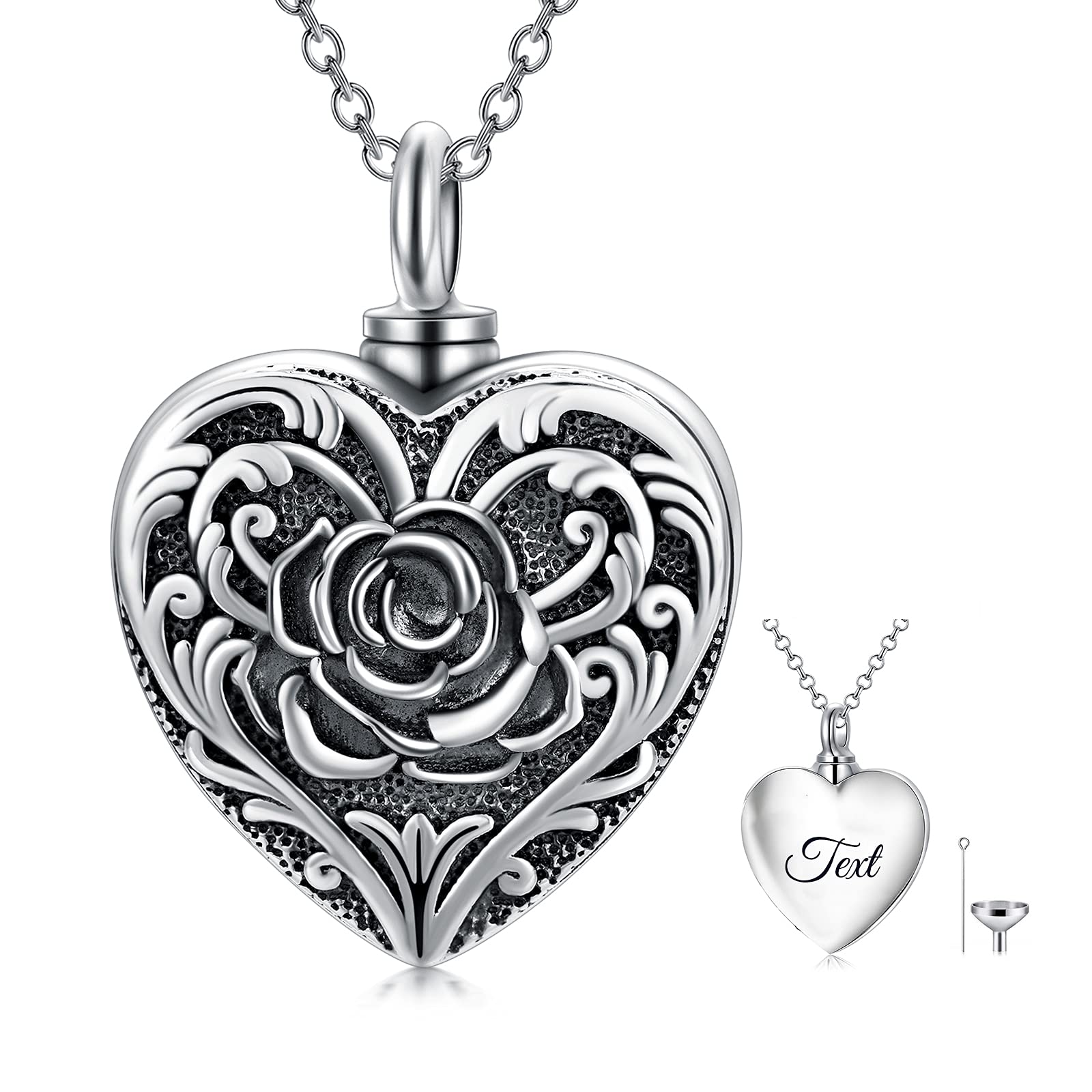 SOULMEET Sterling Silver Cremation Jewelry for Ashes - Memorial Urn Necklace for Women & Men to Keep Loved Ones Close - Perfect for Funerals, Memorials & Everyday Wear
