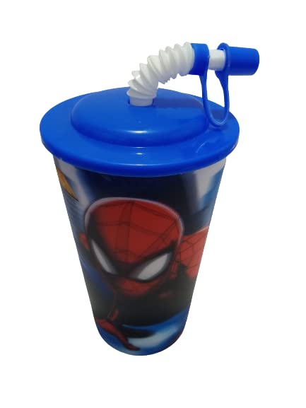 UniqueTrend 3D Look Multi-Color Kids Sippy Cup with Straw - 600ml BPA-Free Spill-Proof Tumbler for Milk, Juice, Water & Soft Drinks - Perfect for Toddlers, Daycare, Travel & School (Blue)
