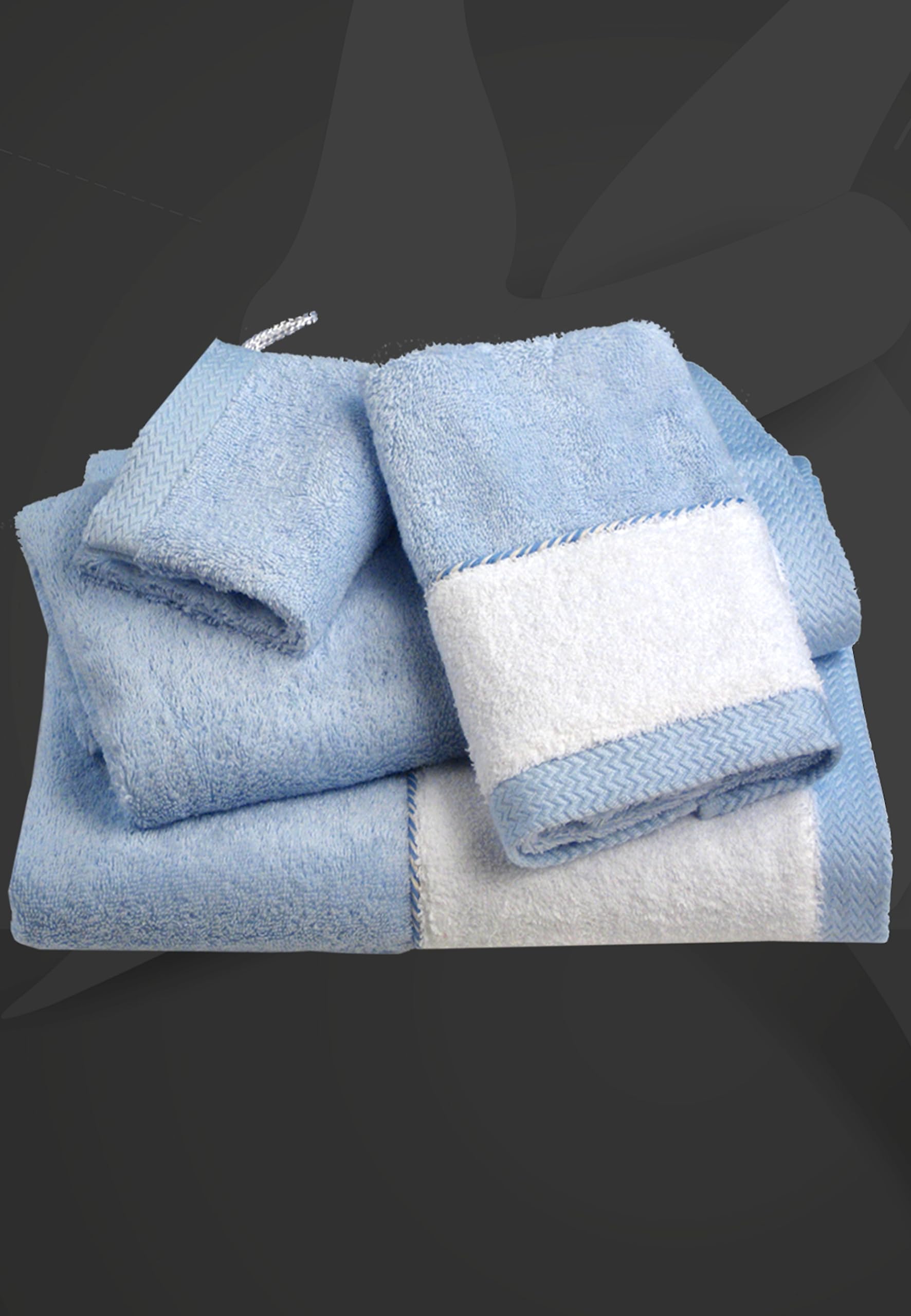 Premium Men's Bathrobe & Slippers Set with Towel - 5 Piece Luxury Spa Collection in Blue Grey - Perfect for Home Relaxation, Hotel Stay & Gift Giving