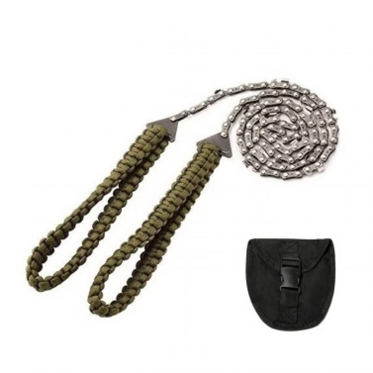 11 Teeth Pocket Chainsaw with Paracord Handle - 27 Inch Compact Hand Chain Saw for Camping, Hiking & Emergency Survival Gear | Outdoor Cutting Tool for Wood, Branches & Bushcraft