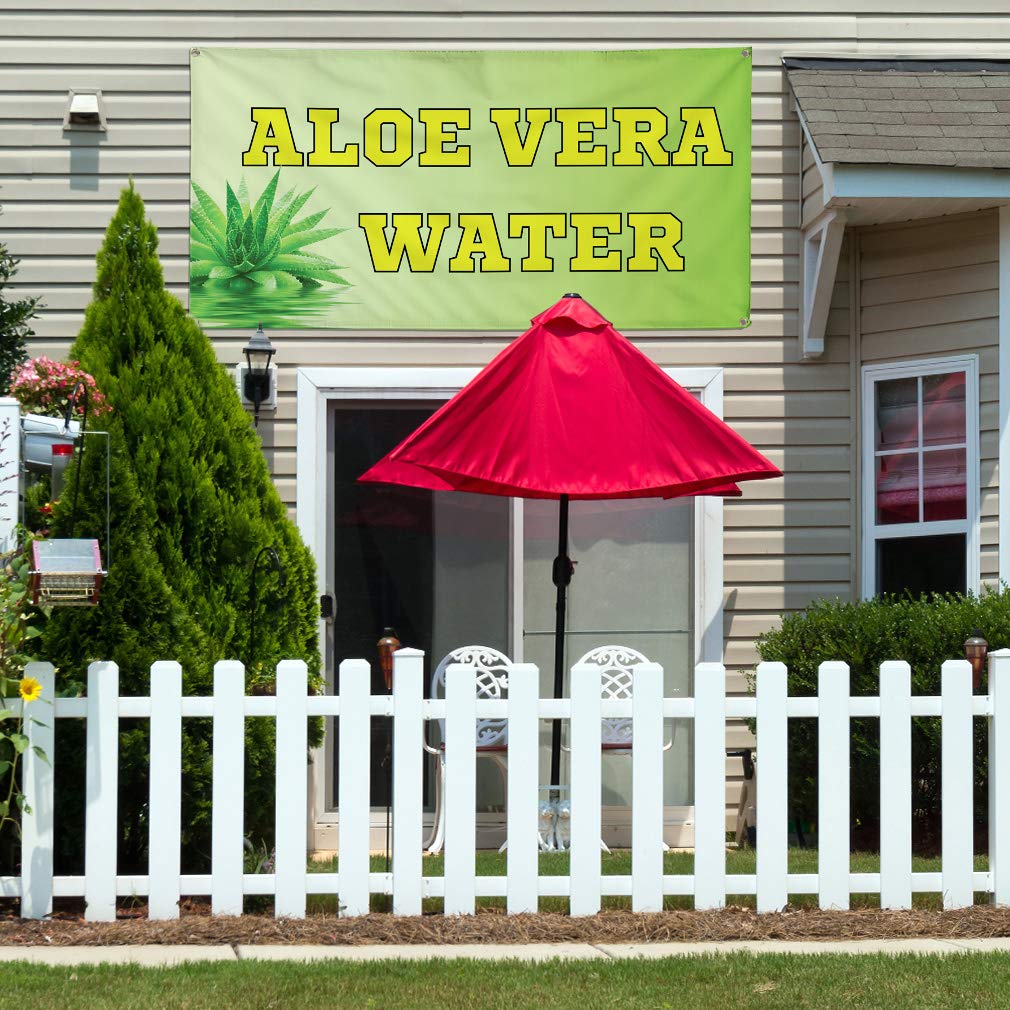 Premium Vinyl Banner 48x96 Inches - Weatherproof Outdoor Advertising Sign with 8 Grommets for Restaurants, Food Businesses & Industrial Yard Use | Durable Aloe Vera Green Color for High Visibility