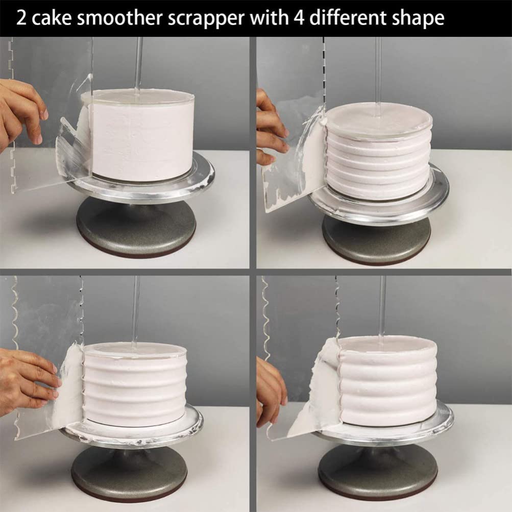 Premium 6-Piece Cake Pan Set with Scraper & Cutter - Professional Baking Tools for Home Bakers, Cake Decorating Supplies - Perfect for Birthday Cakes, Wedding Cakes, Cupcakes & Pastry Making