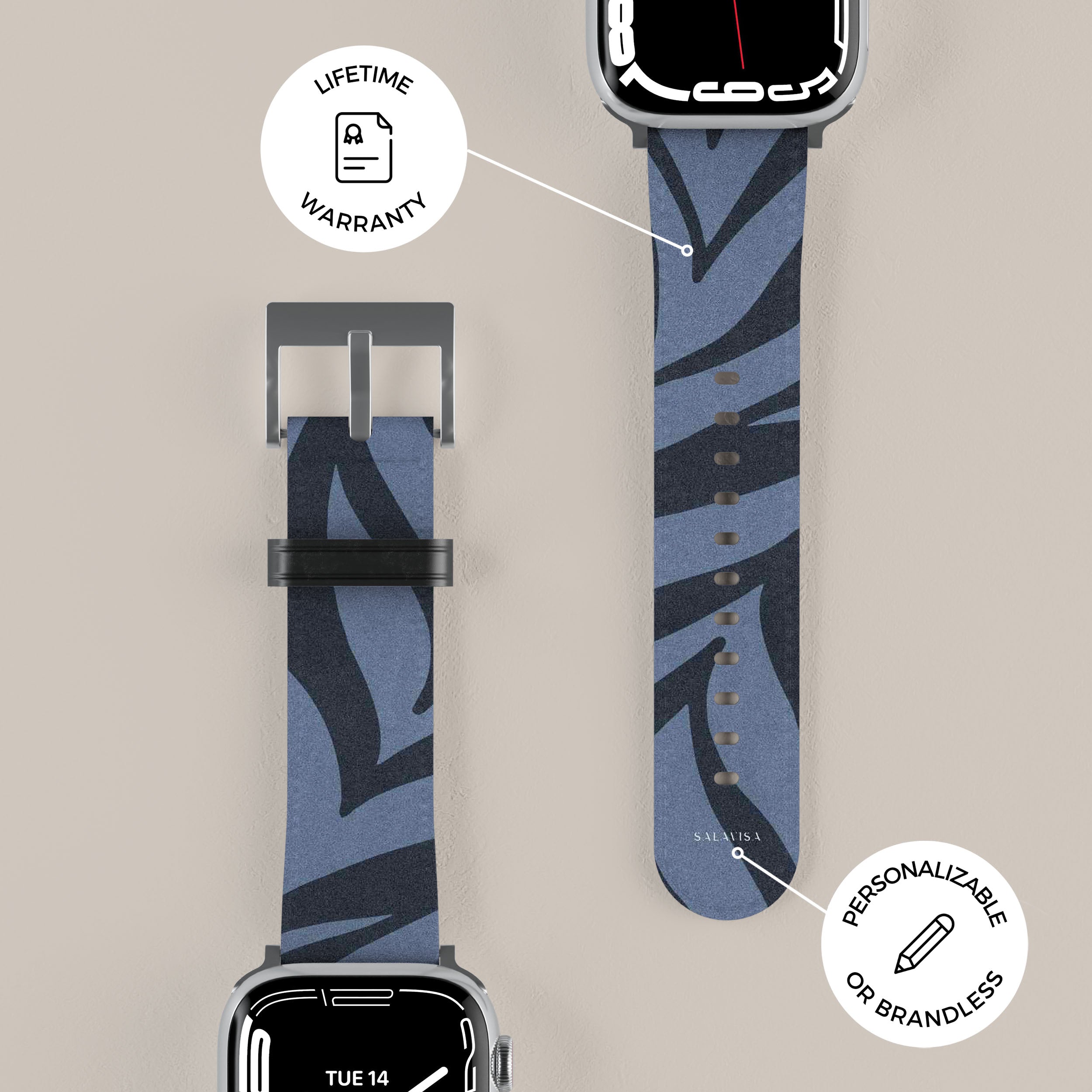 Blue Zebra Pattern Apple Watch Band - Stylish & Durable Replacement Strap for Apple Watch Series 1-9 - Perfect for Workouts, Running & Everyday Fashion Accessory