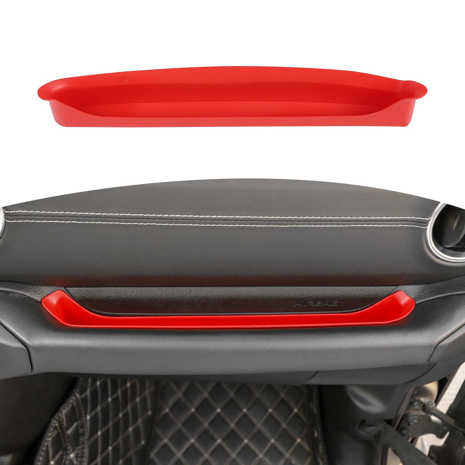 RT-TCZ Jeep Wrangler JL/JLU/Gladiator JT (2018-2023) Grab Handle Storage Tray - Red Co-Pilot Organizer for Passenger Side | Perfect for Road Trips, Off-Road Adventures & Daily Commute