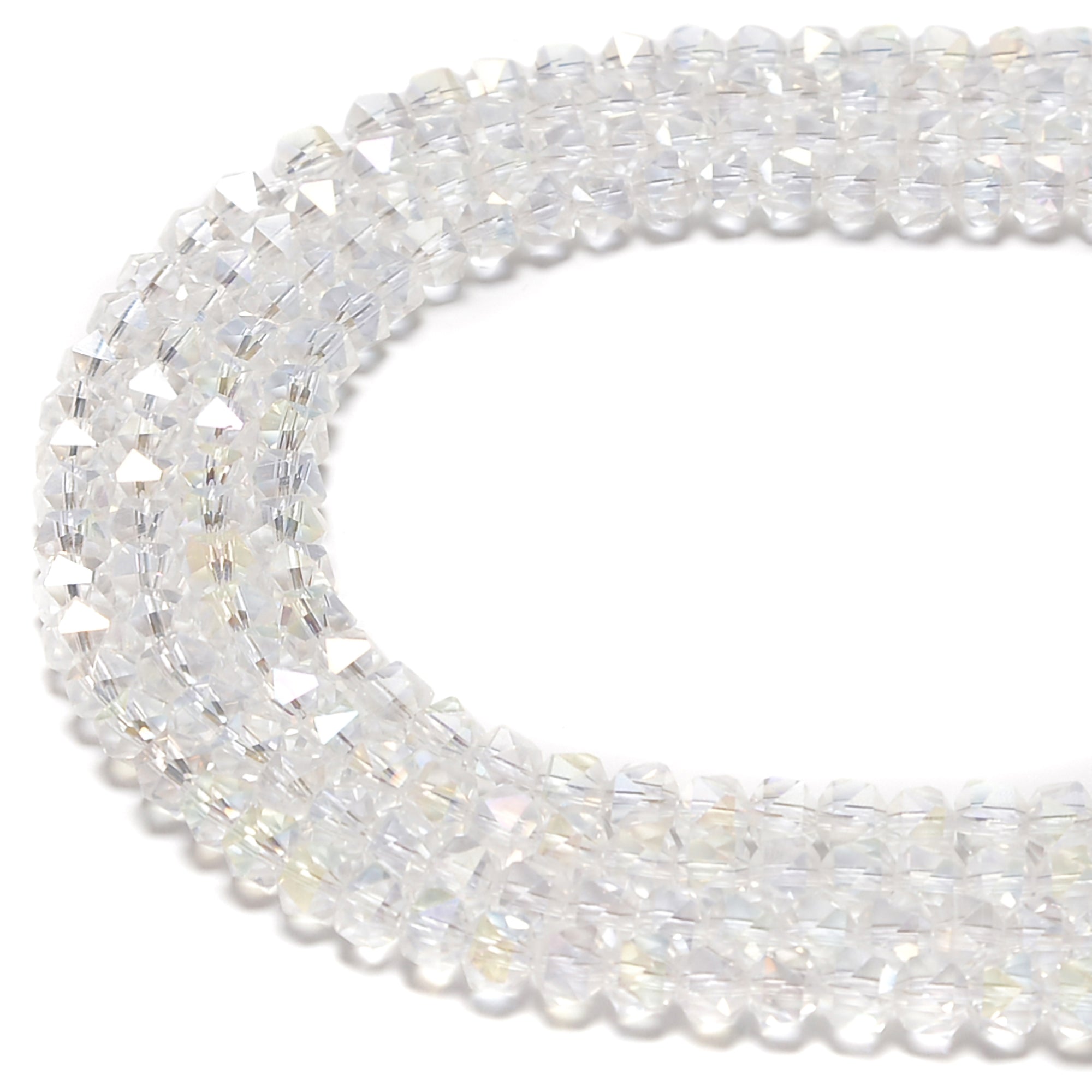 6mm Clear AB Crystal Glass Faceted Star Cut Round Beads - 13 Strands for Jewelry Making, DIY Crafts, and Home Decor