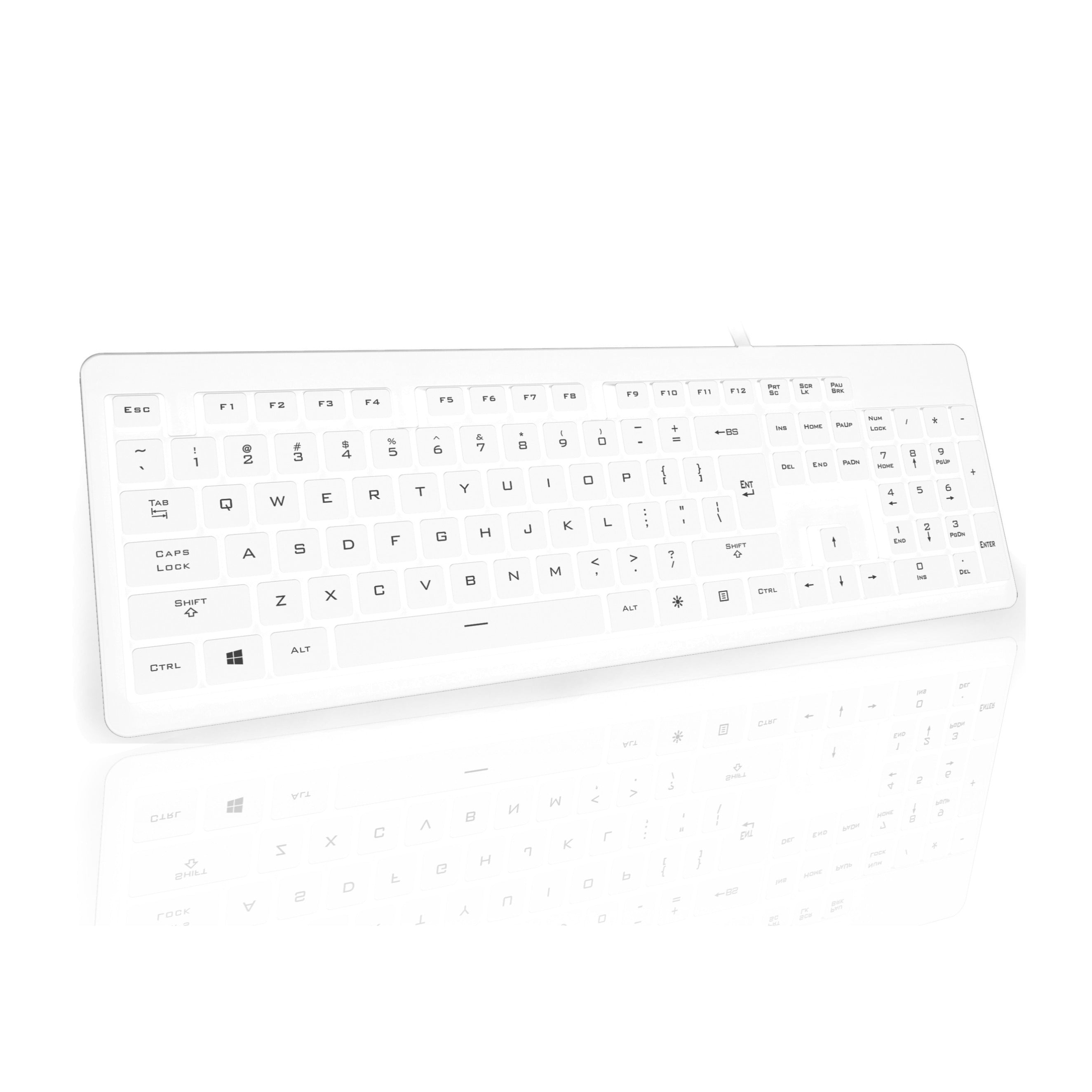 AccuMed Value 105-Key Sealed Washable IP68 Medical Keyboard - Waterproof USB Keyboard for Hospitals, Clinics & Sterile Environments