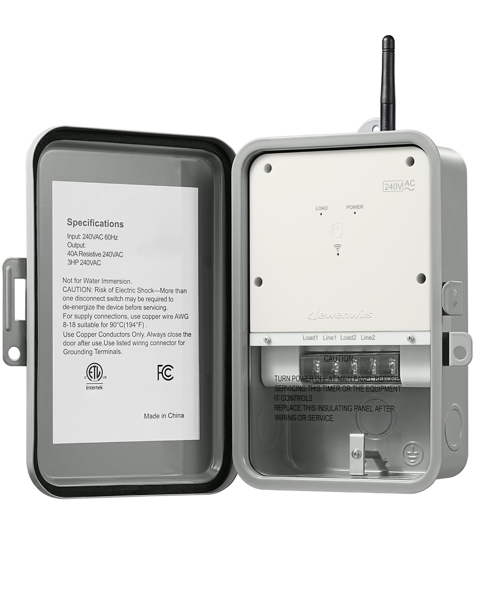 DEWENWILS Smart WiFi Pool Pump Timer - 40A 240VAC 3HP Heavy Duty Outdoor Wireless Controller for Pools & Water Heaters | Alexa & Google Assistant Compatible | ETL Certified | Perfect for Automated Pool Maintenance & Energy Savings