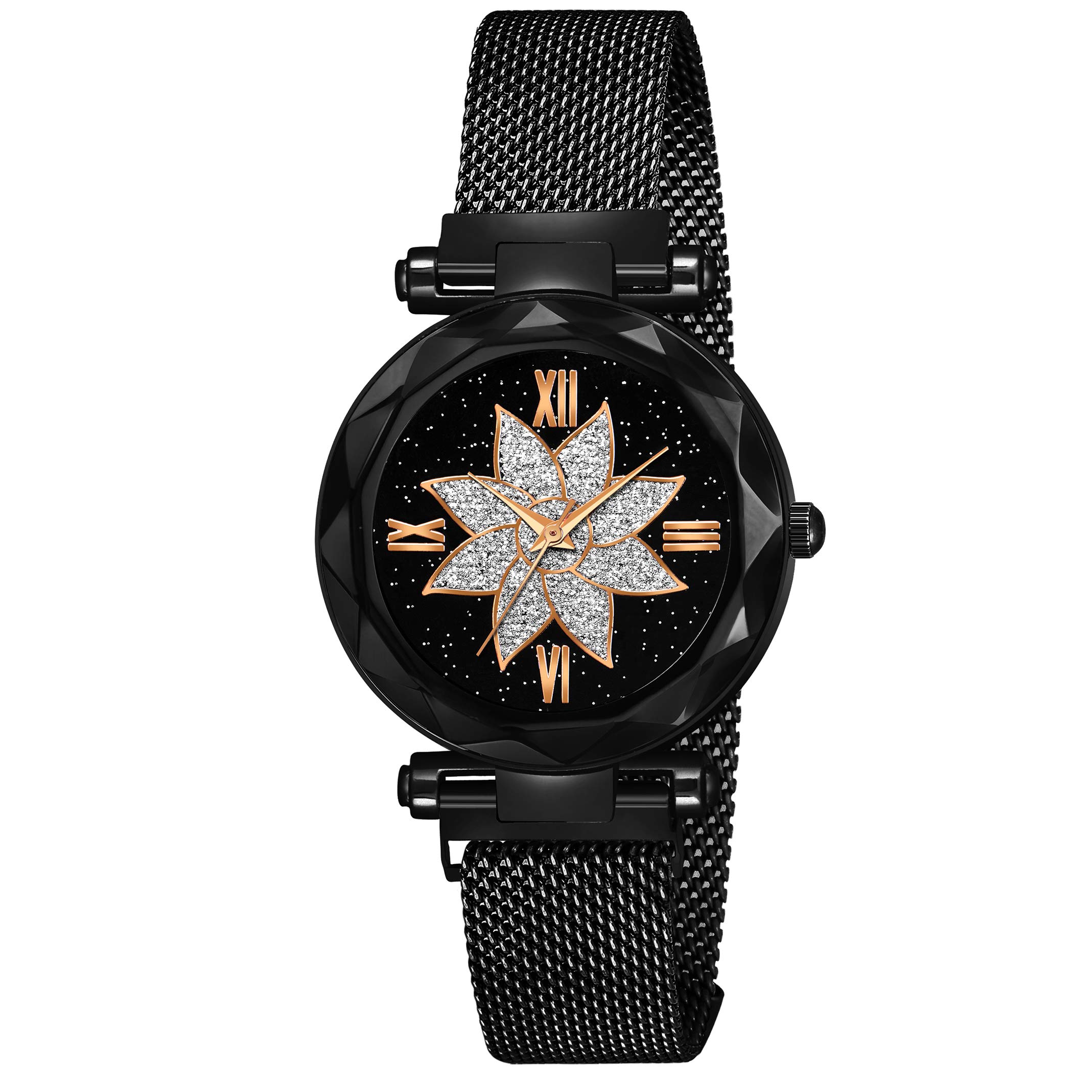 Elegant Analog Women's Watch - Black Dial & Leather Strap - Perfect for Office, Casual Wear & Gift Giving