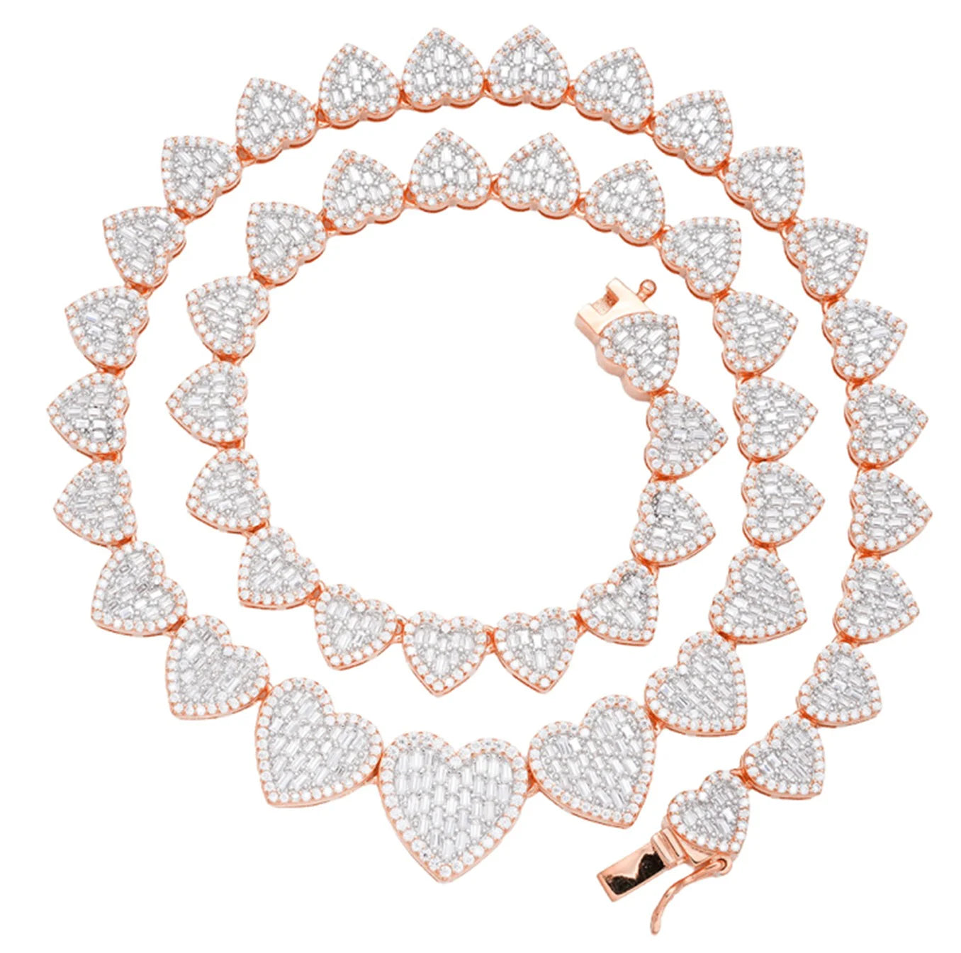 18K Rose Gold Moissanite Heart Necklace for Women - Elegant Gift for Valentine's Day, Anniversary & Special Occasions