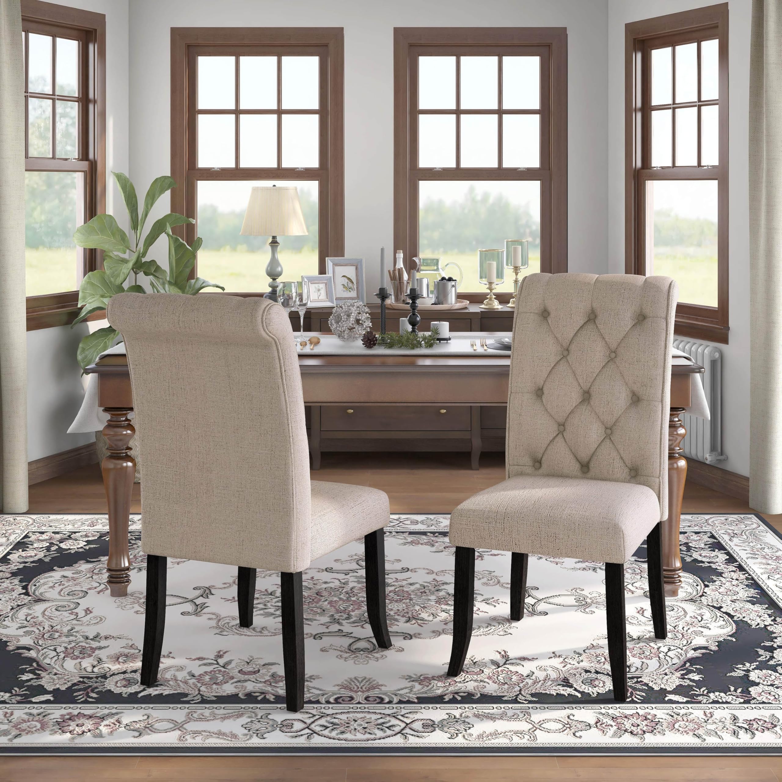 Furniture of America Giano Ivory Side Chairs (Set of 2) - Modern Dining Room Chairs for Kitchen, Living Room & Office - Comfortable & Stylish Home Decor
