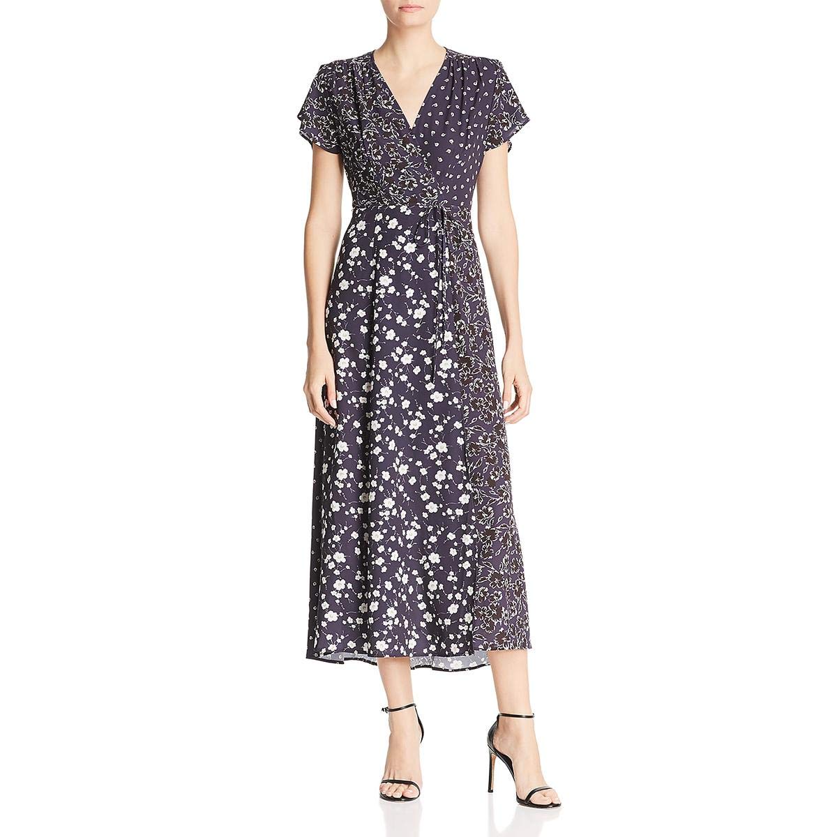 French Connection Women's Francis Drape Maxi Wrap Dress - Elegant Flowy Long Dress for Summer, Beach & Special Occasions