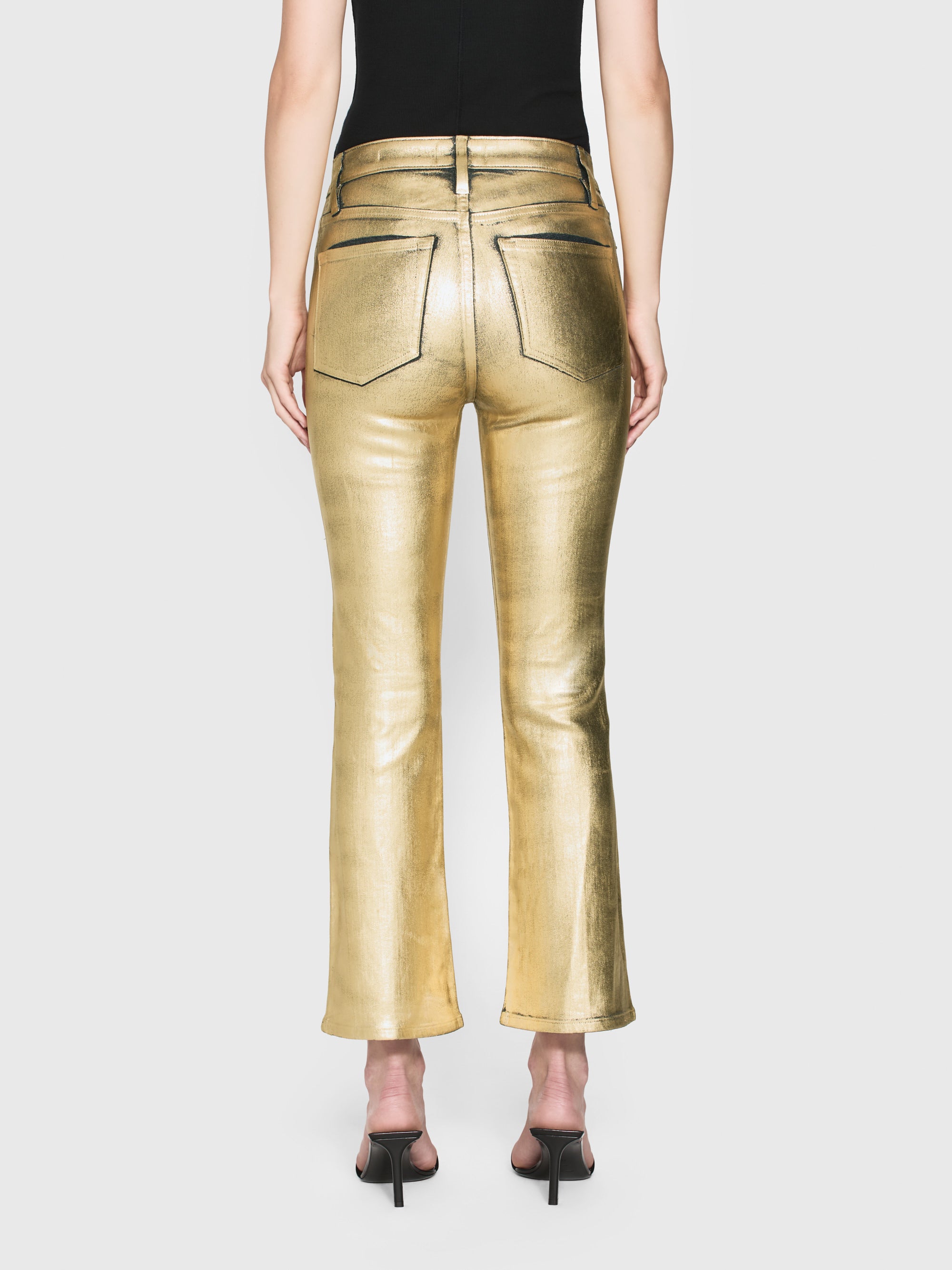 Le Crop Mini Boot Gold Chrome - Stylish Ankle Boots for Women | Perfect for Casual Outfits, Parties & Date Nights