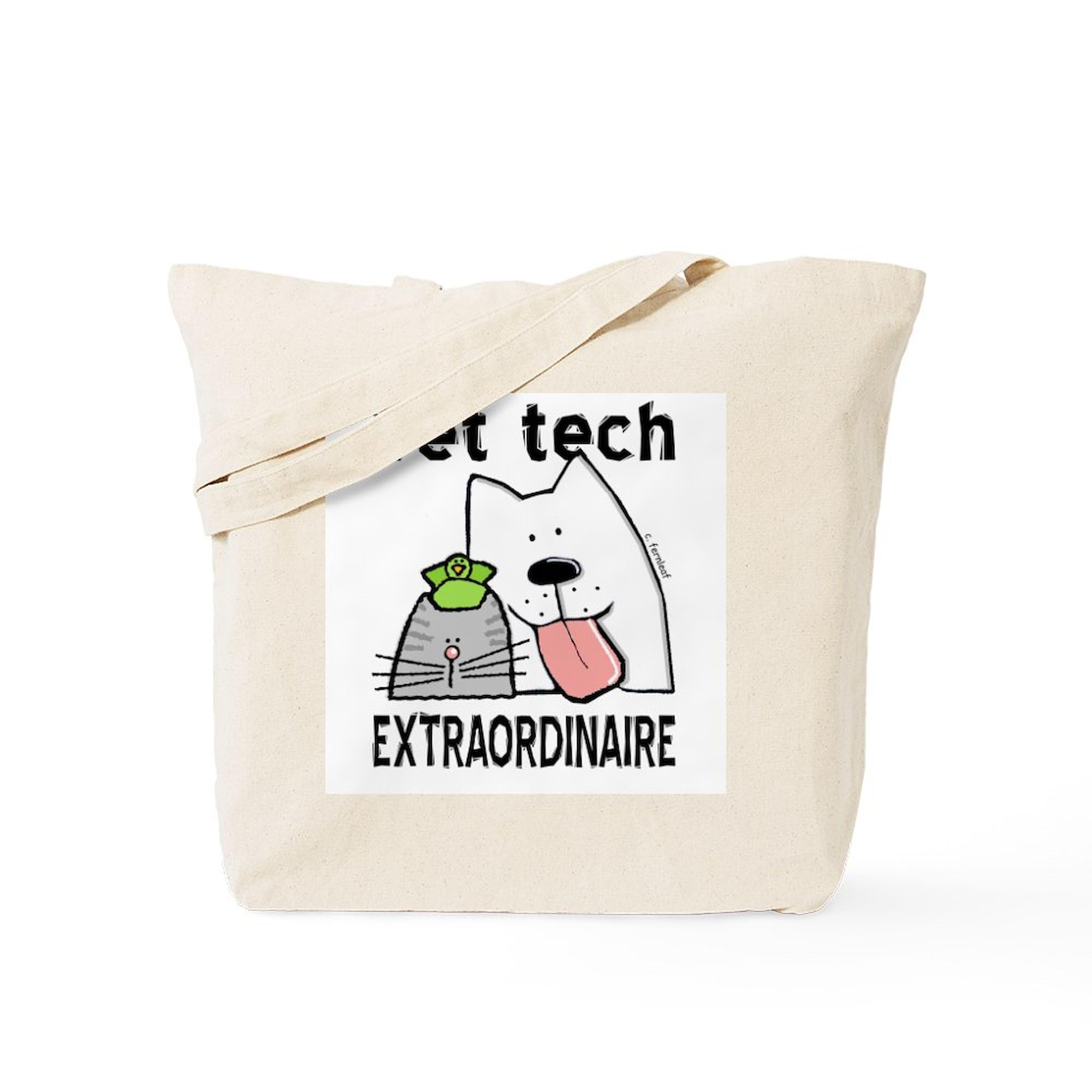 Vet Tech Extraordinaire Tote Bag - Natural Canvas Reusable Shopping Bag for Veterinary Professionals | Perfect for Work, School & Groceries