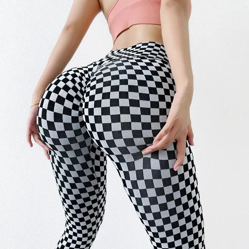 SOISOU Women's Plaid Thick Leggings - High Waisted Yoga Pants for Gym, Fitness & Running - Warm Winter Tights with 19 Color Options - Perfect for Workout, Lounge & Casual Wear