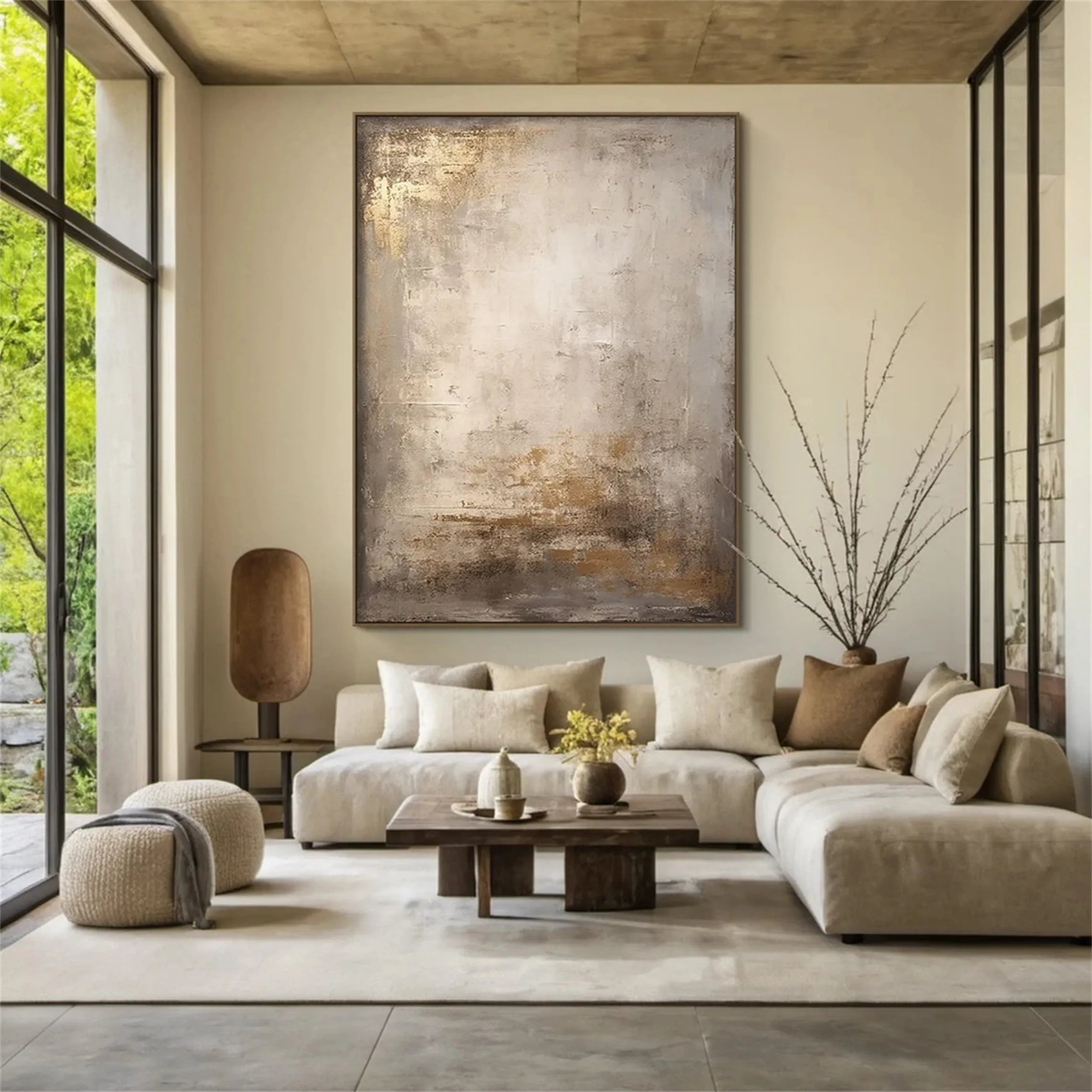 Custom Size Abstract Painting #AB 099 - Handmade Modern Wall Art for Living Room, Bedroom & Office Decor