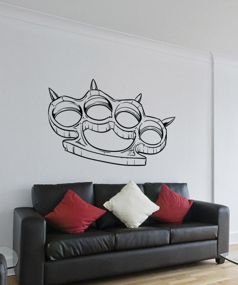 Brass Knuckles Vinyl Wall Decal Sticker #1486 - Durable Removable Home Decor for Bedroom, Living Room & Office